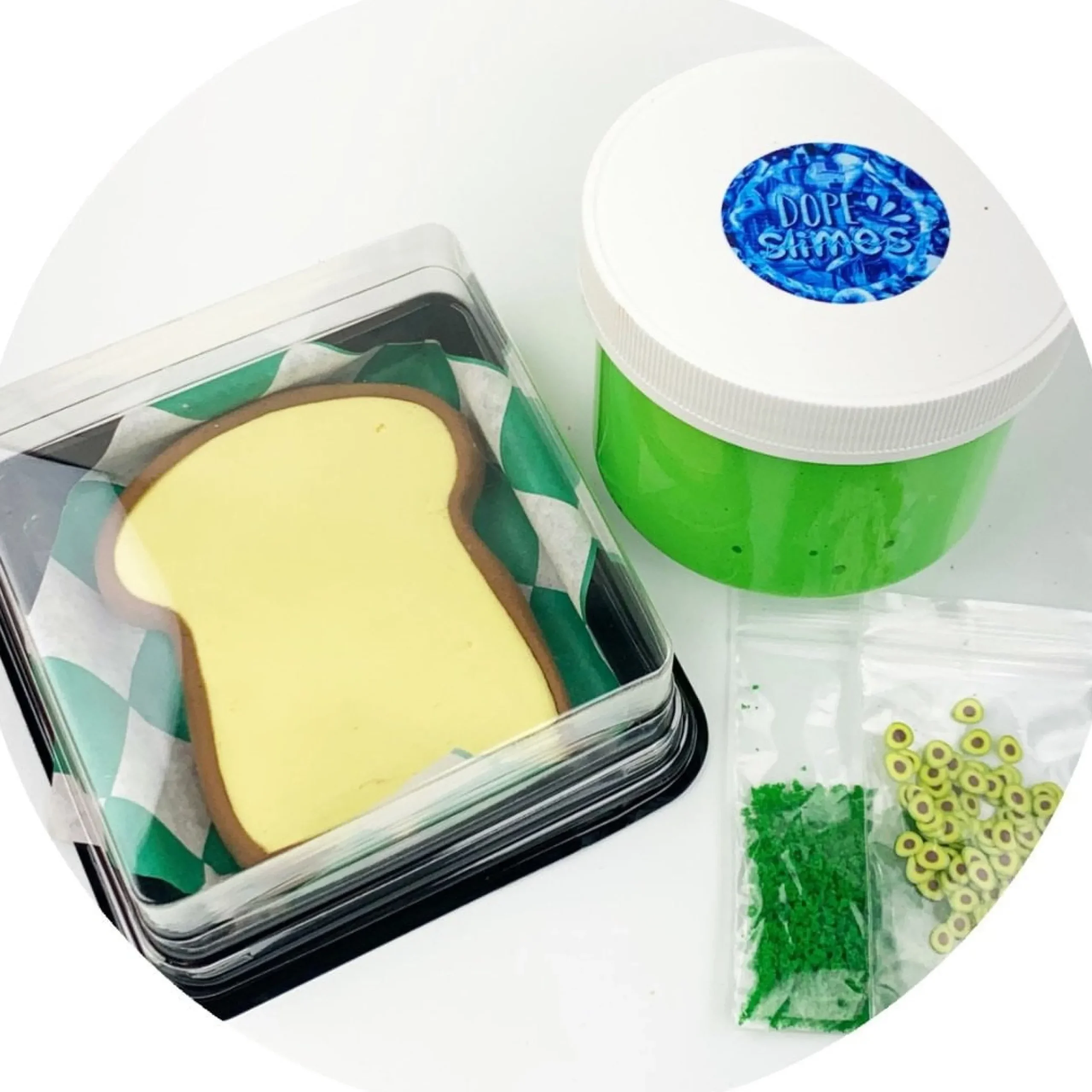 Butter Slime|Premade Slime Kits>Dope Slime Avocado Toast DIY