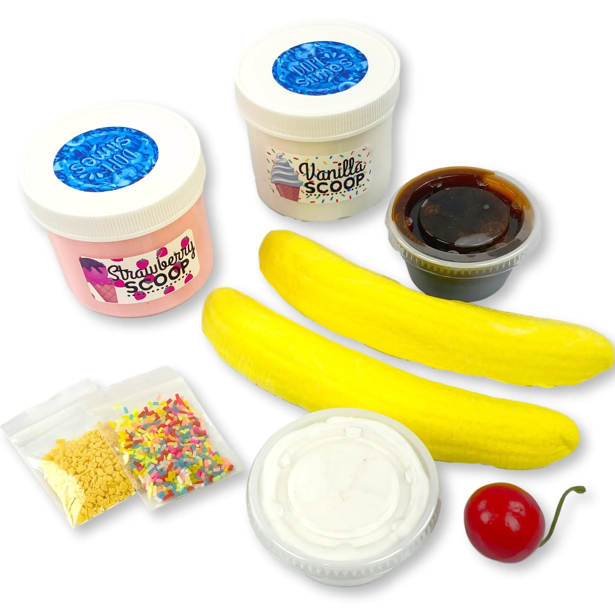 Butter Slime|Premade Slime Kits>Dope Slime Banana Split DIY