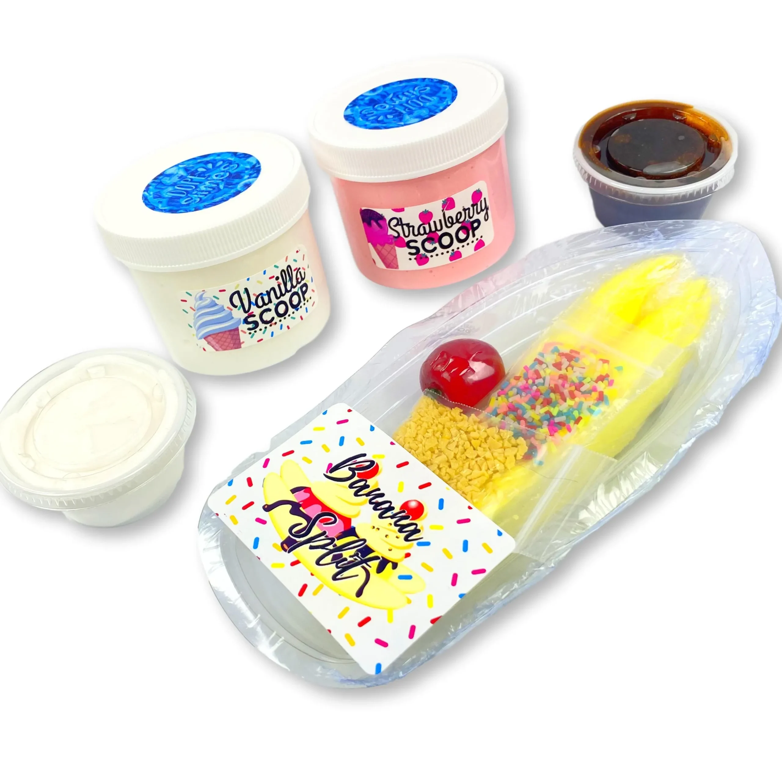 Butter Slime|Premade Slime Kits>Dope Slime Banana Split DIY