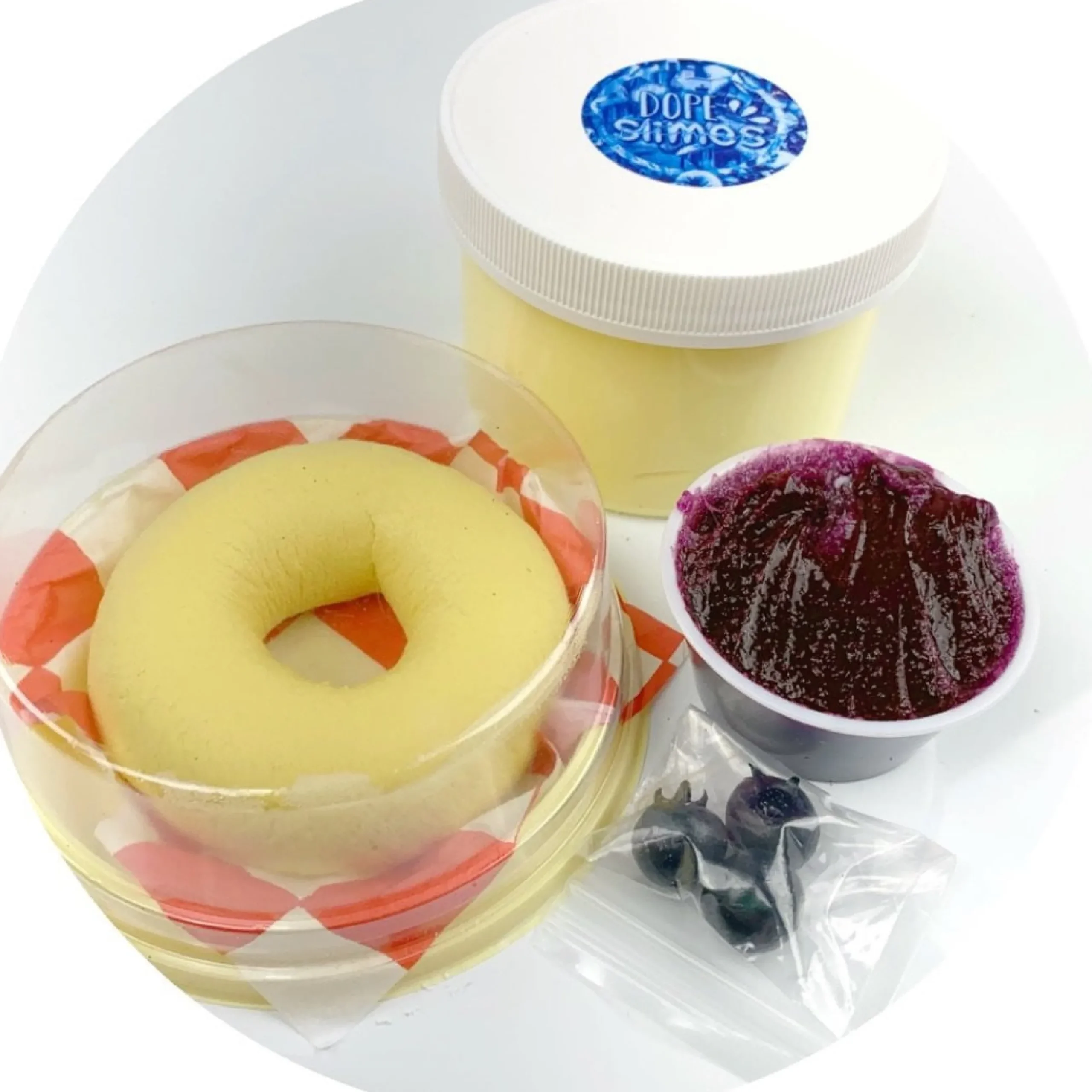 Butter Slime|Premade Slime Kits>Dope Slime Blueberry Lemon Donut DIY