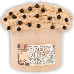Unique Textured Slime|Snow Fizz Slime>Dope Slime Brown Sugar Boba Fizz