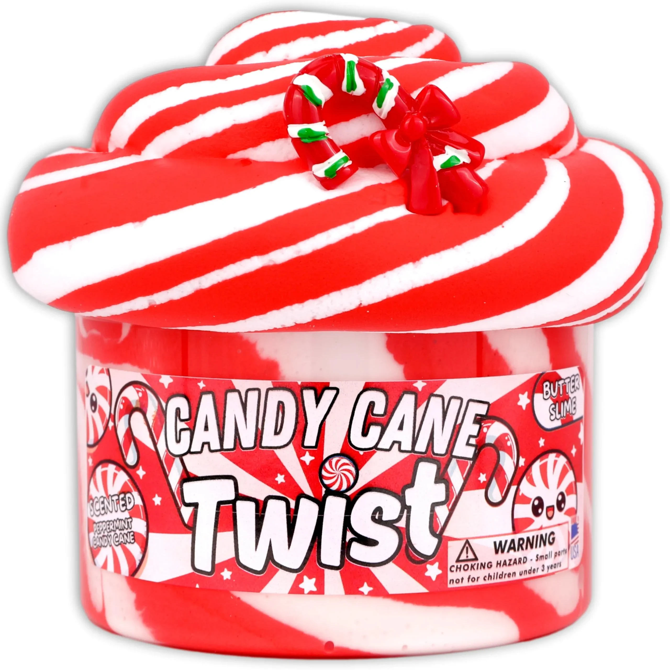 Butter Slime|Christmas Slimes>Dope Slime Candy Cane Twist