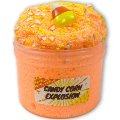 Clear Base Slime|Beaded Slime>Dope Slime Candy Corn Explosion