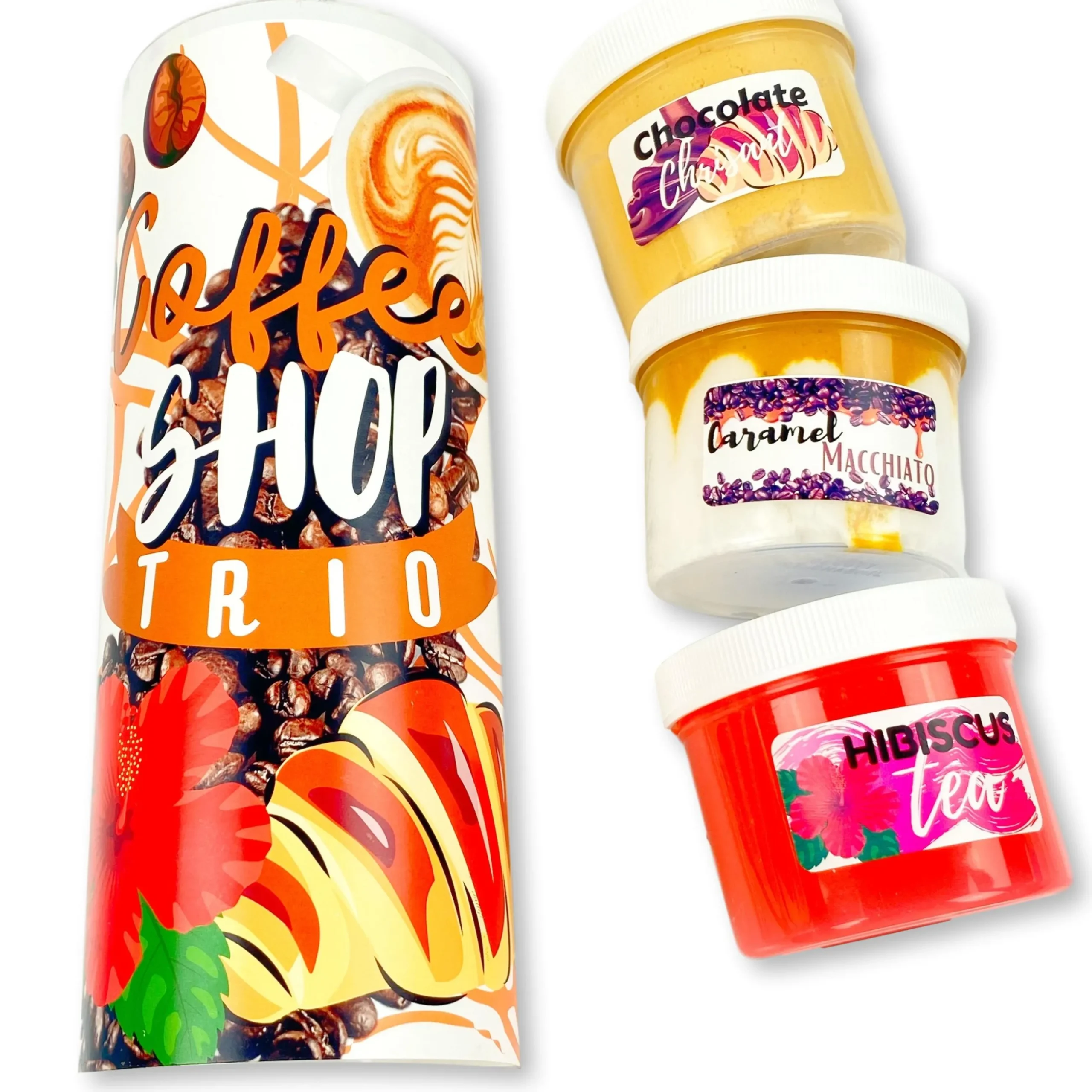 Cloud Slime|Clear Base Slime>Dope Slime Coffee Shop Trio