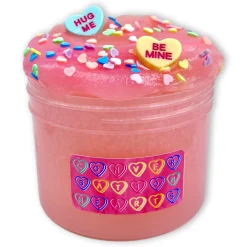 Clear Base Slime|Jelly Slime>Dope Slime Conversation Hearts