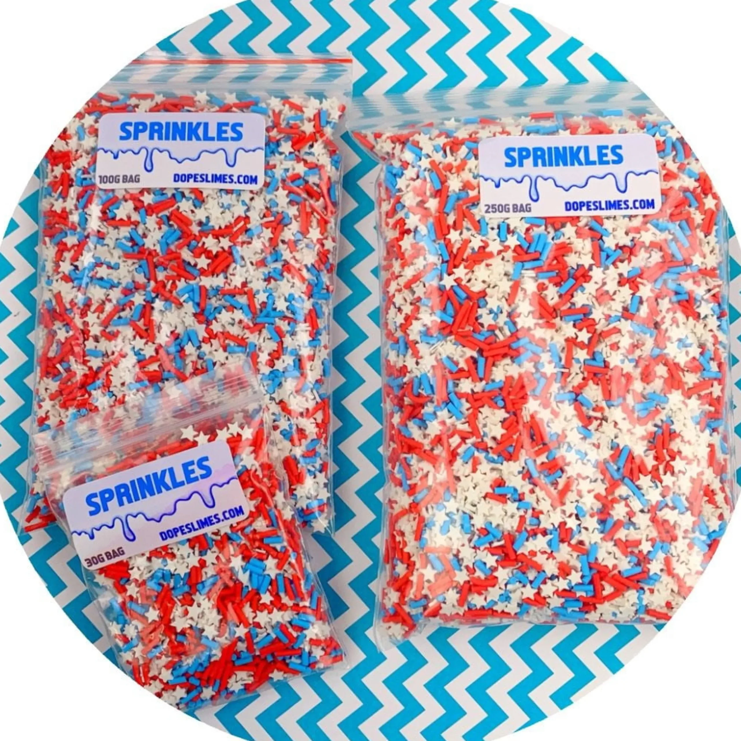 Slime Fimo Slices|Slime Sprinkles>Dope Slime Freedom Star Sprinkles