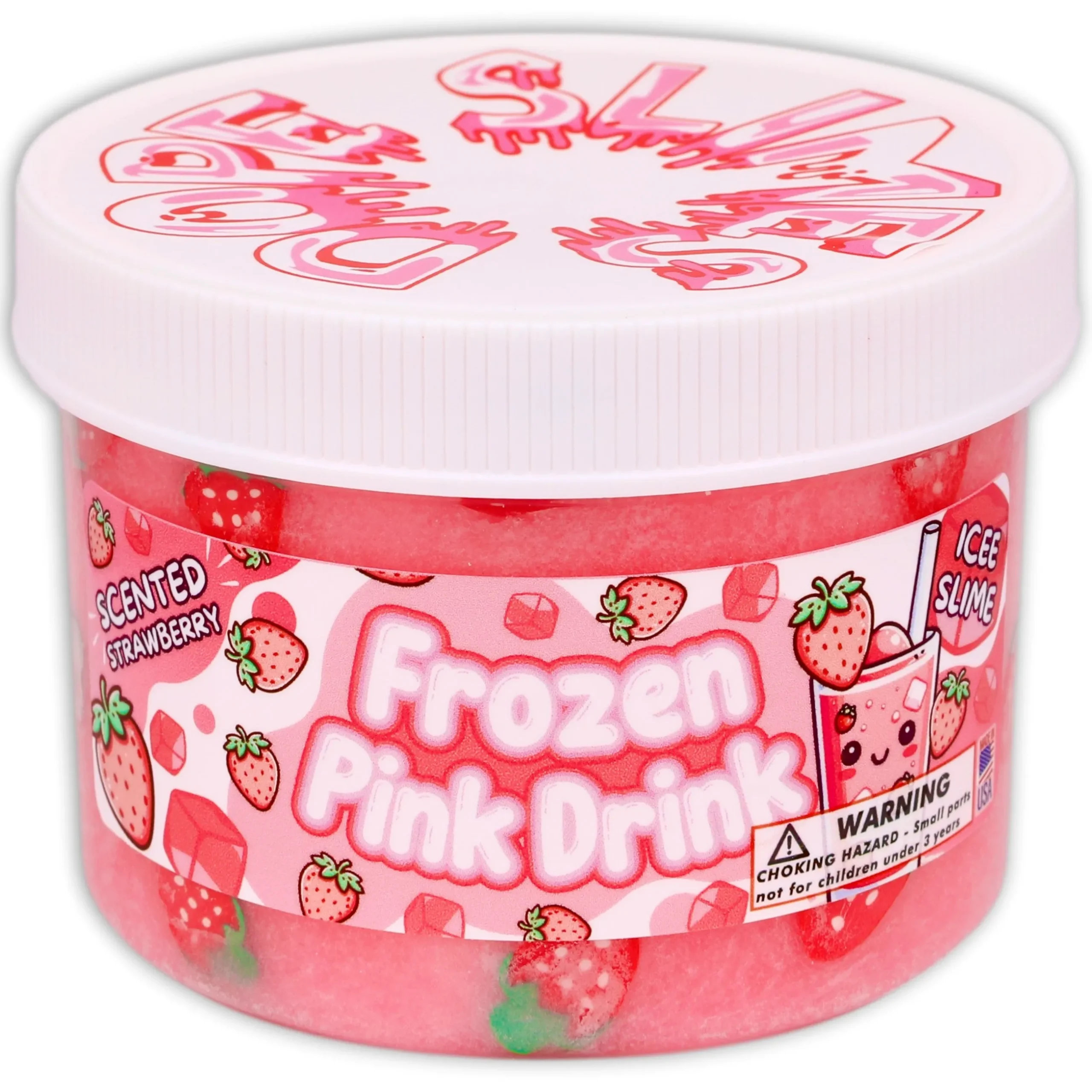 Clear Base Slime|Icee Slime>Dope Slime Frozen Pink Drink