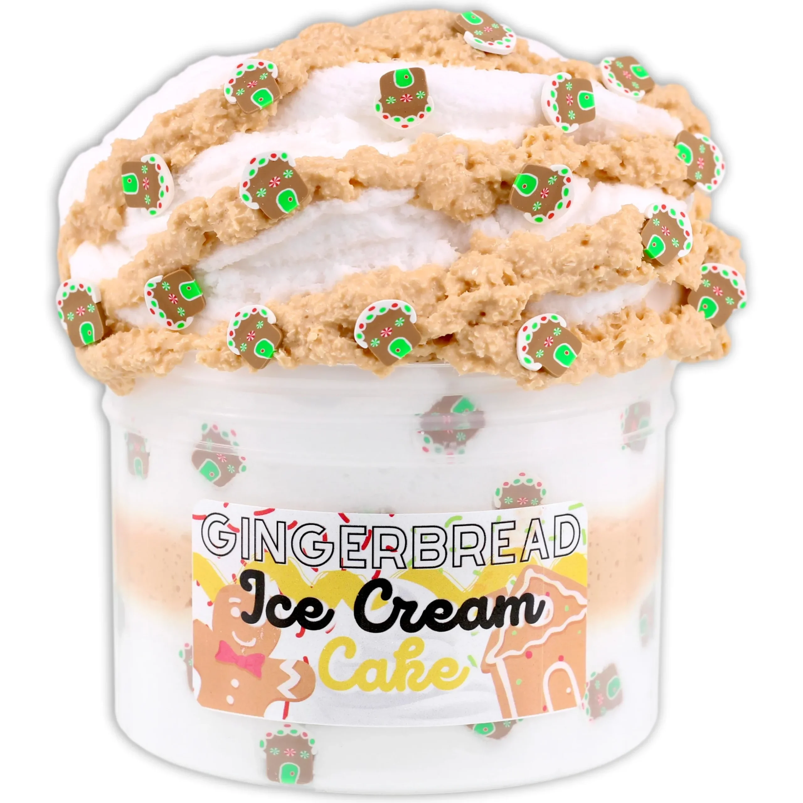 Christmas Slimes|Unique Textured Slime>Dope Slime Gingerbread Ice-Cream Cake