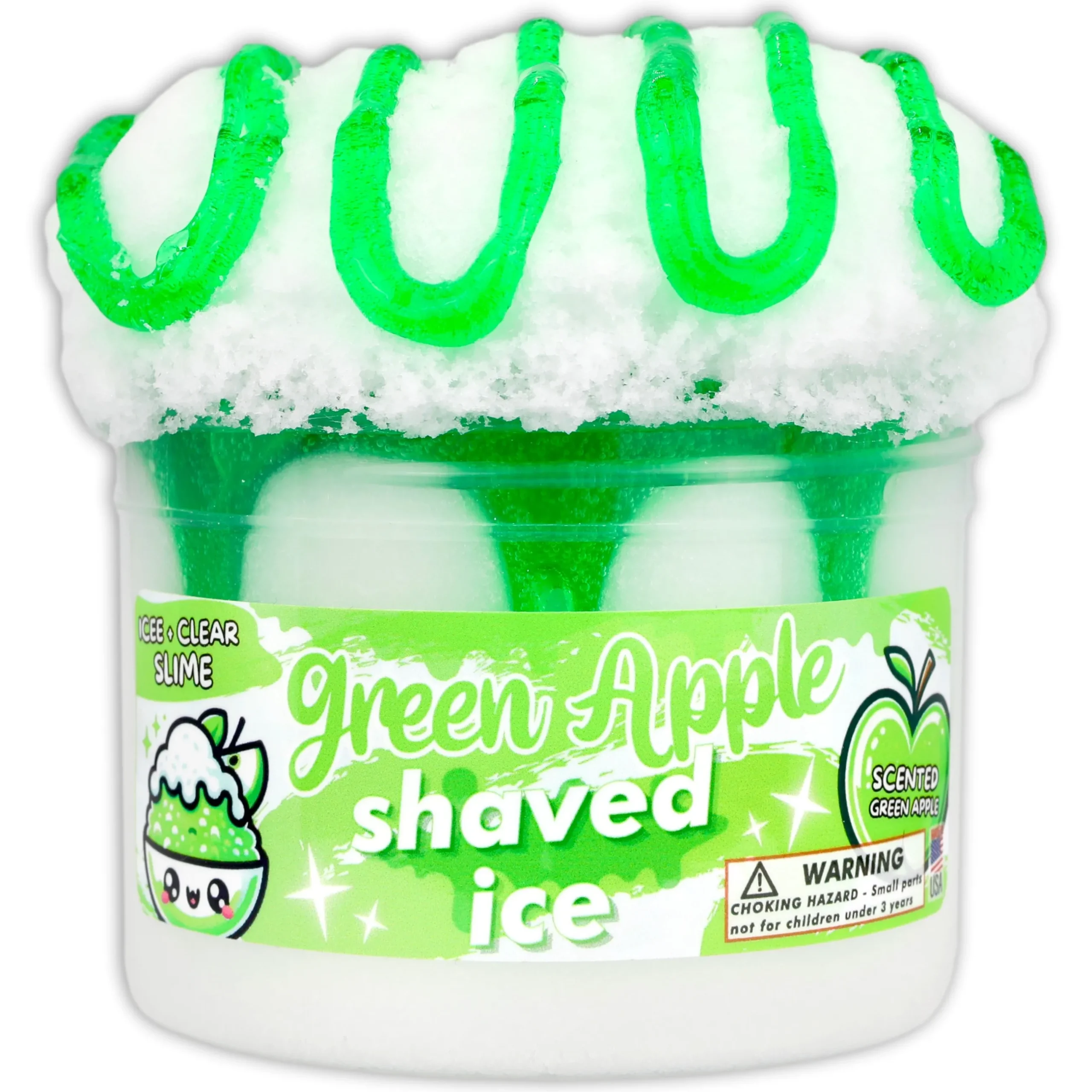 Icee Slime|Unique Textured Slime>Dope Slime Green Apple Shaved Ice