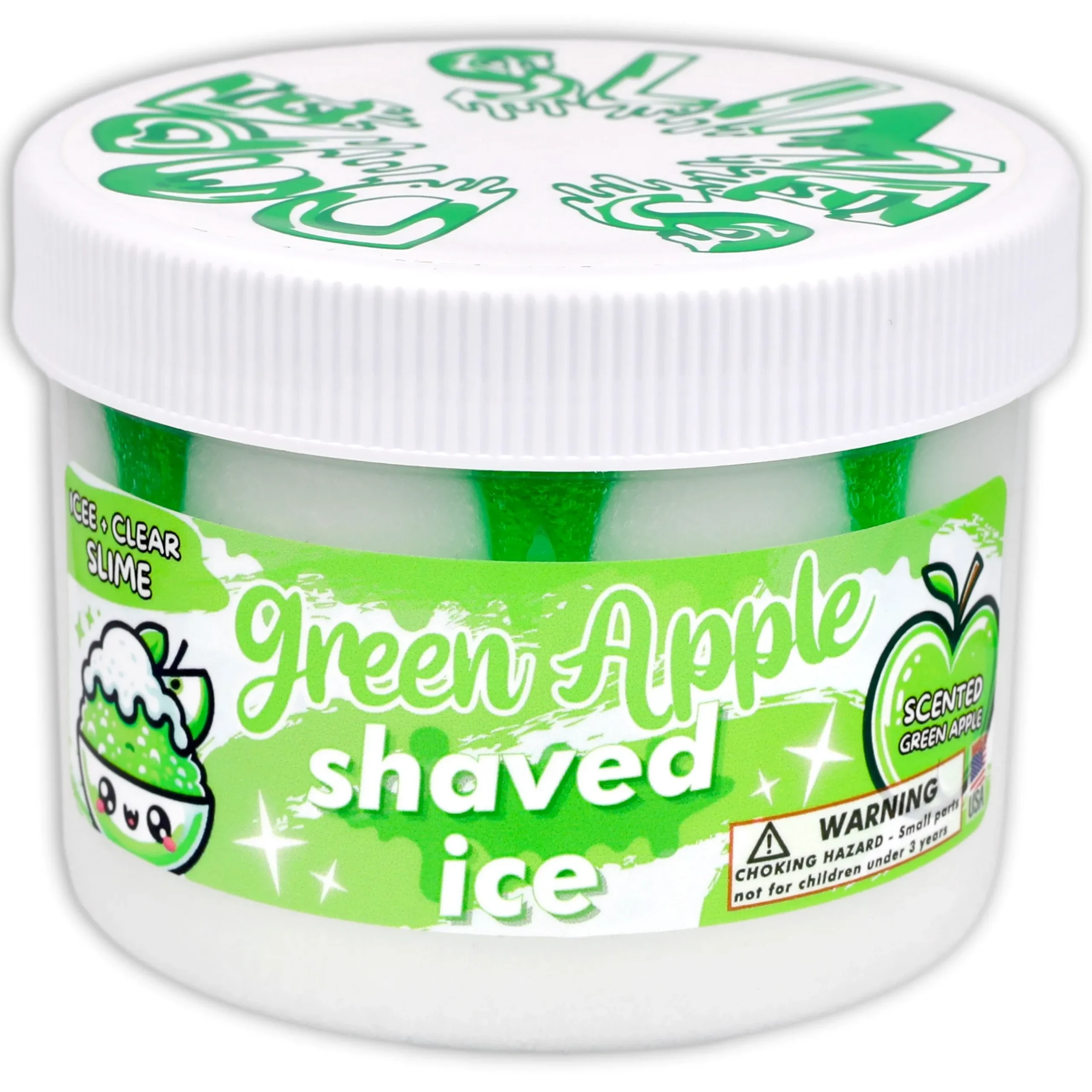 Icee Slime|Unique Textured Slime>Dope Slime Green Apple Shaved Ice