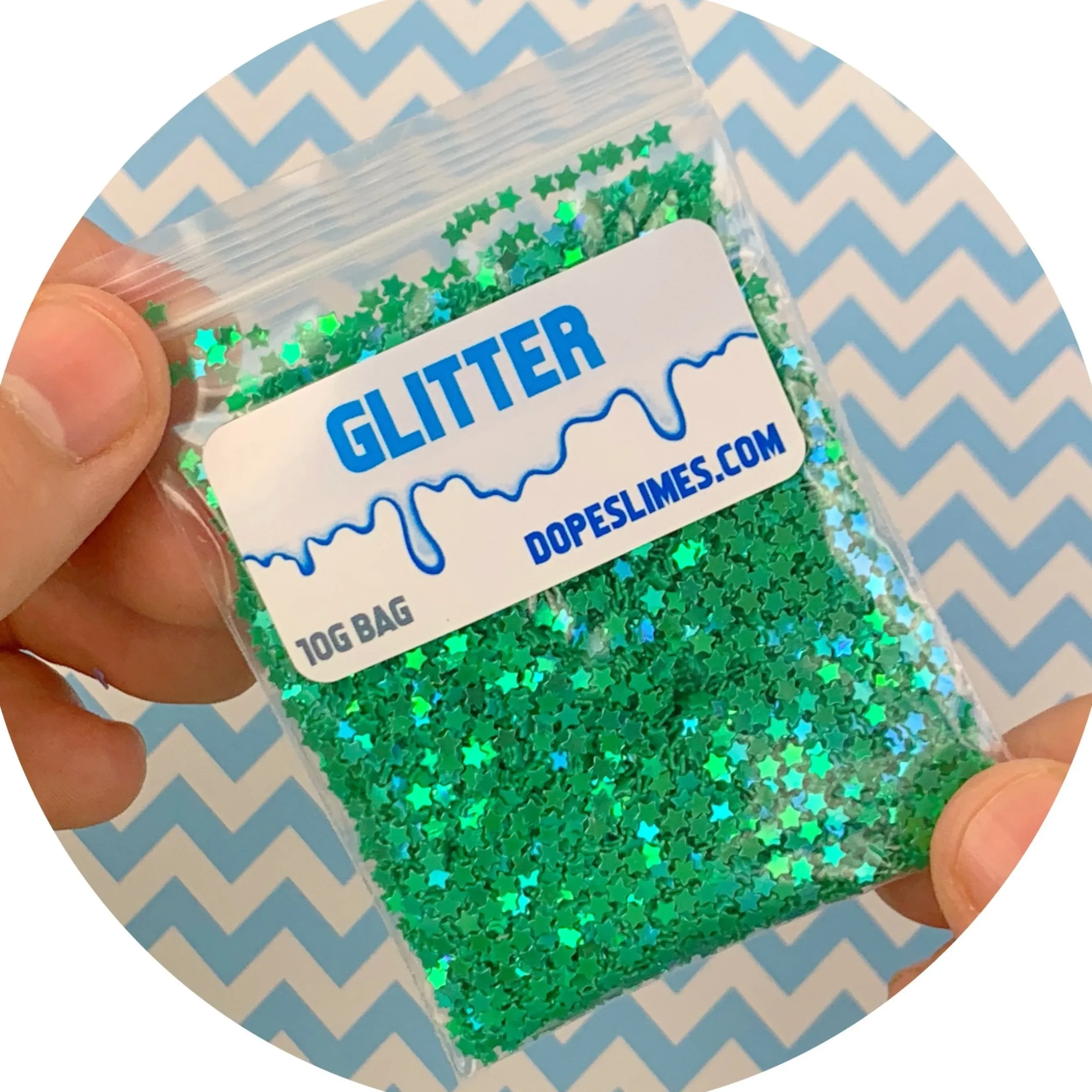 Slime Sprinkles|Slime Glitter>Dope Slime Green Holographic Stars