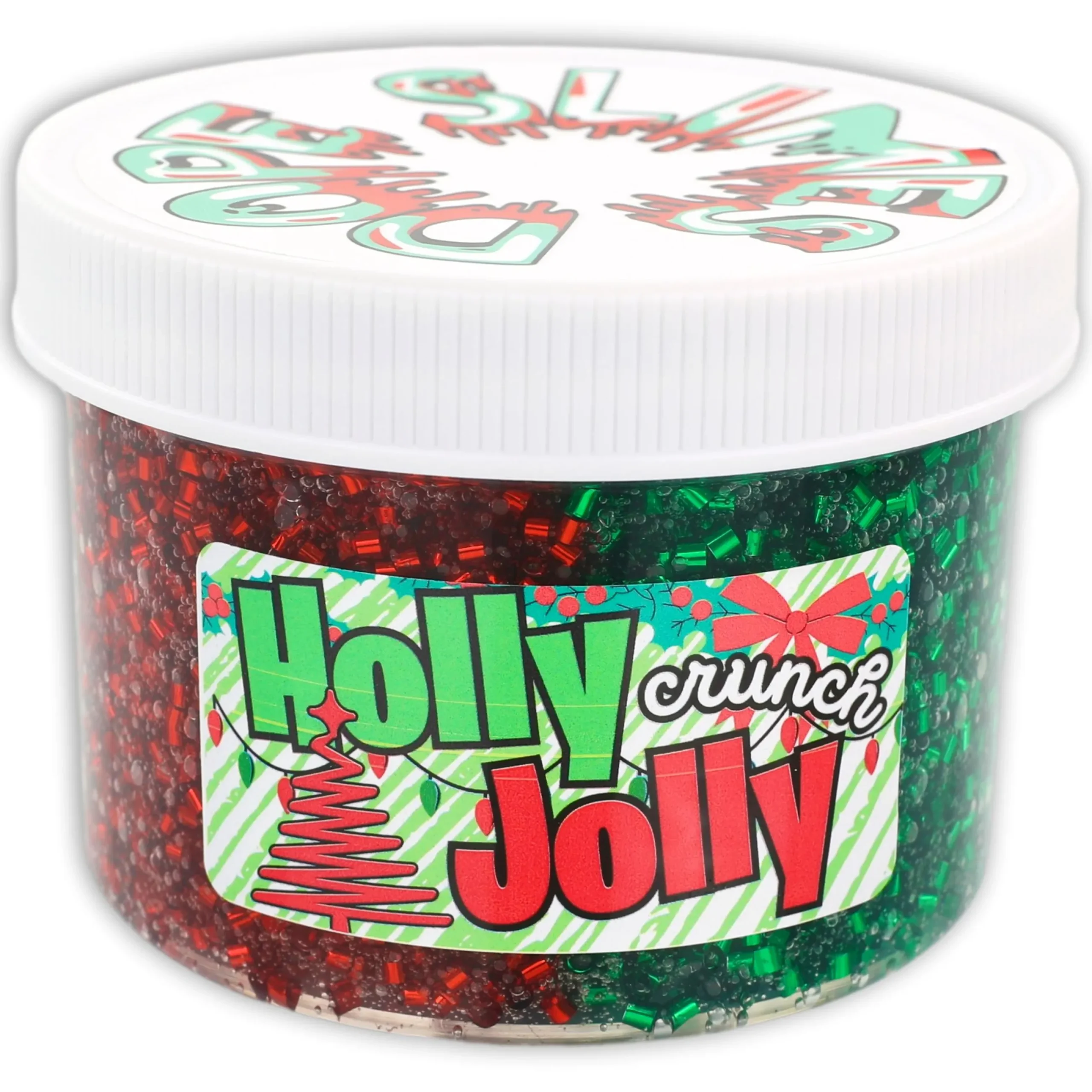 Clear Base Slime|Christmas Slimes>Dope Slime Holly Jolly Crunch