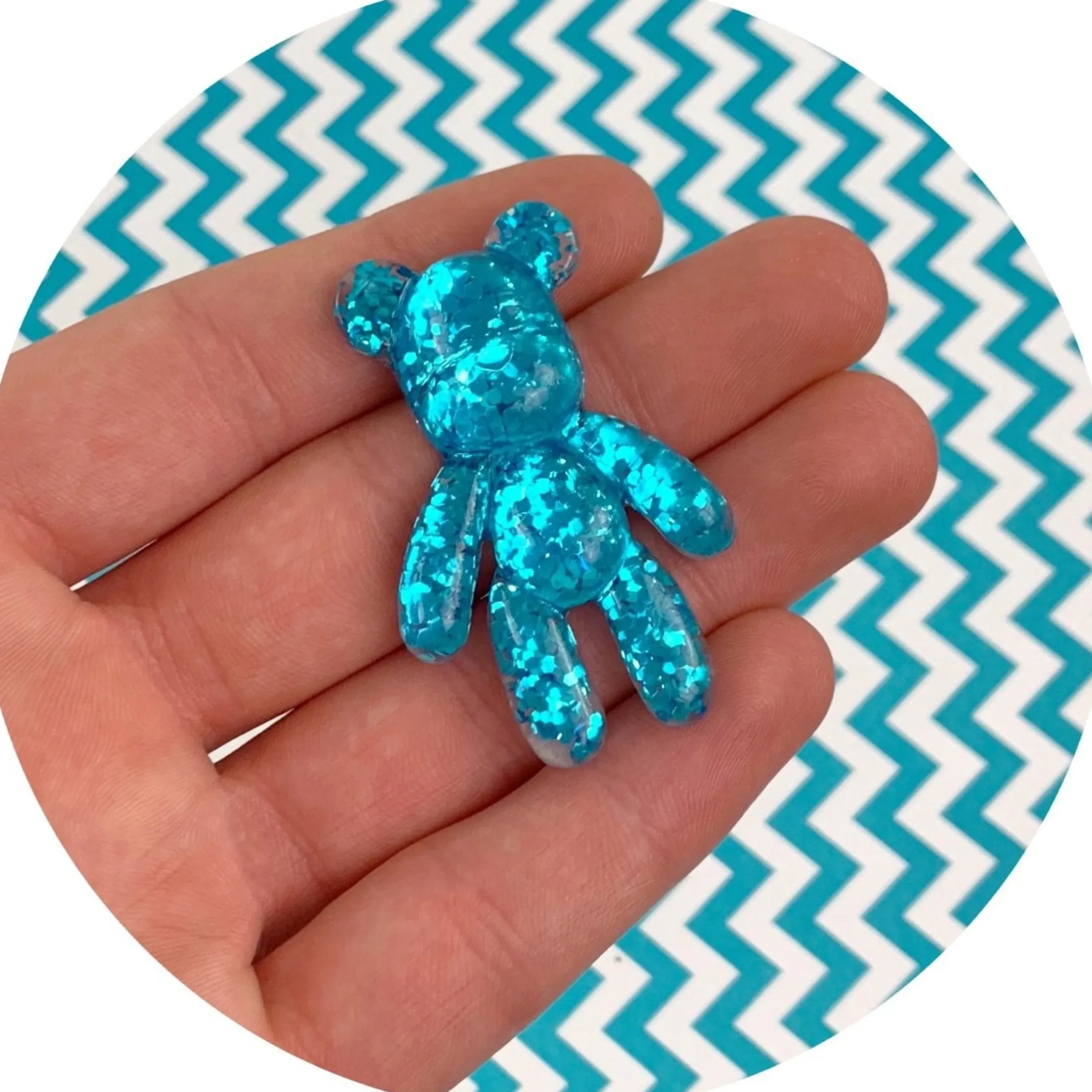 Slime Charms>Dope Slime Holographic Glitter Bear Charms
