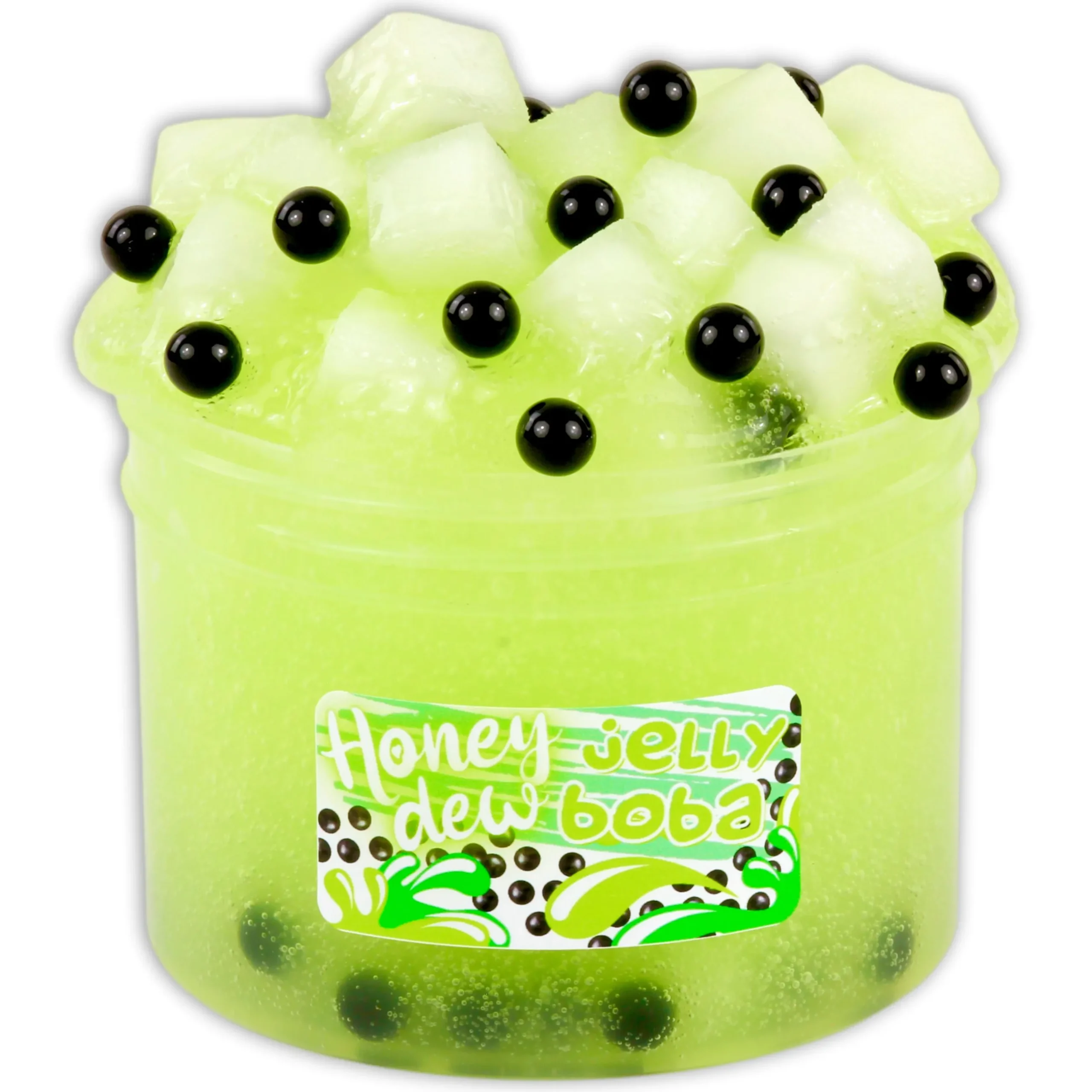 Clear Base Slime|Unique Textured Slime>Dope Slime Honeydew Jelly Boba
