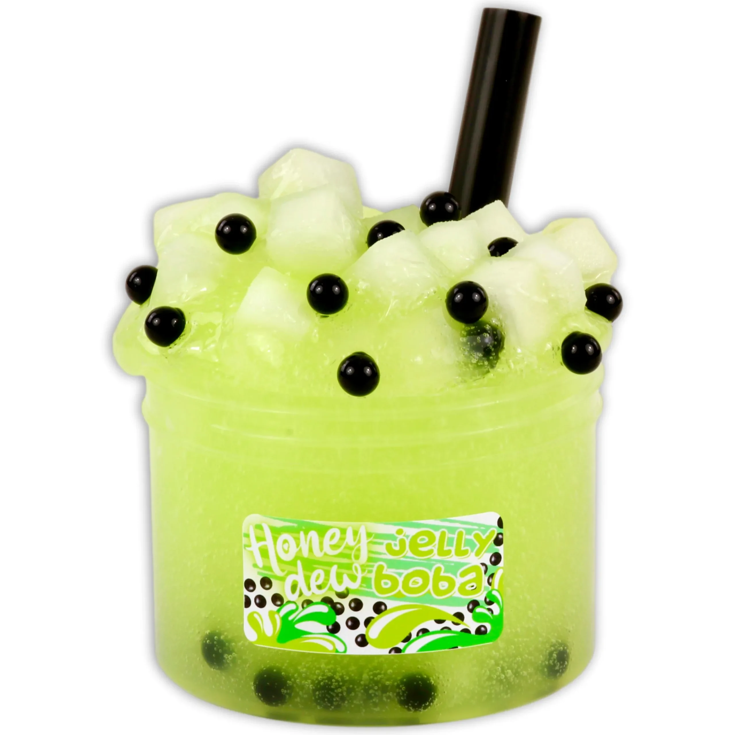 Clear Base Slime|Unique Textured Slime>Dope Slime Honeydew Jelly Boba