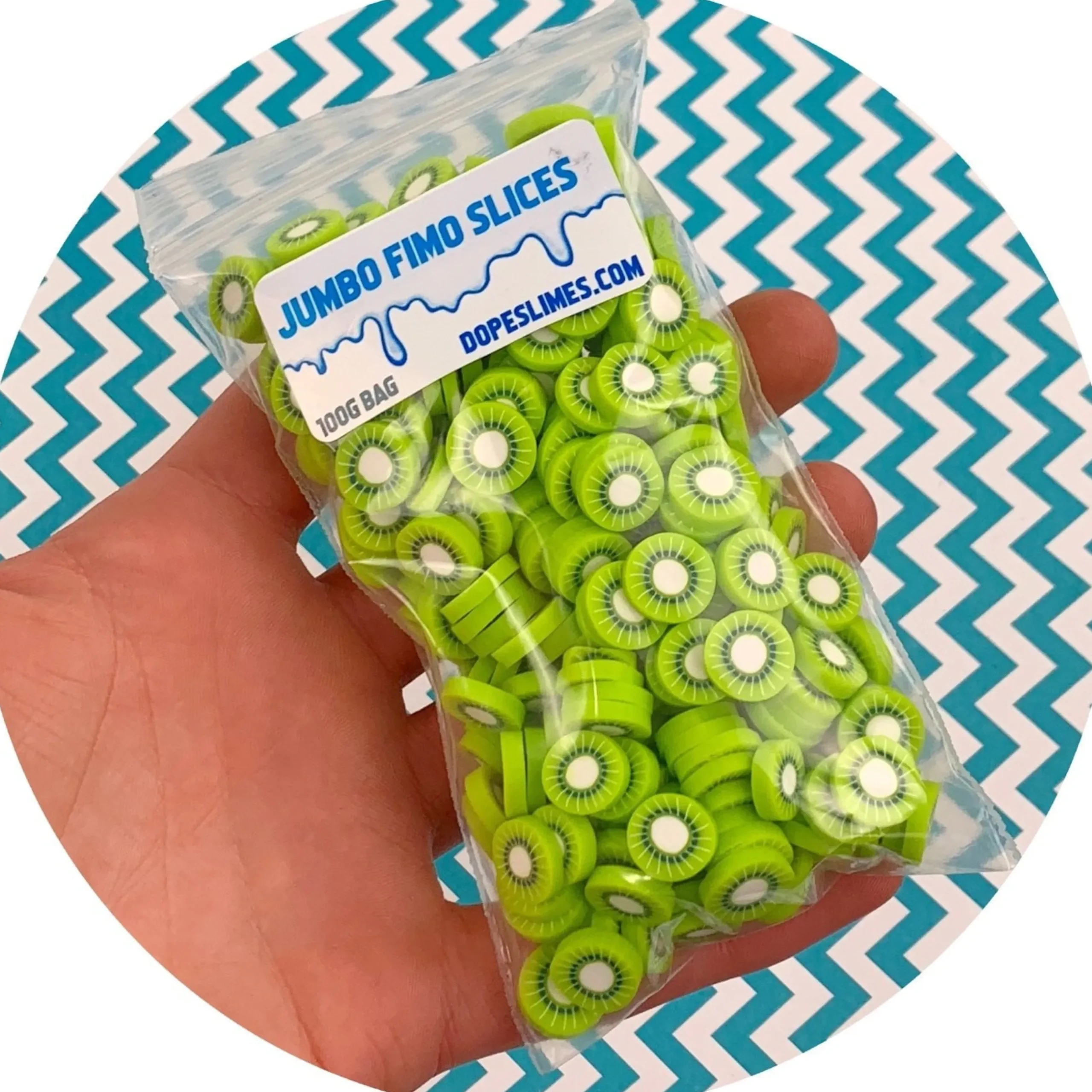 Slime Fimo Slices>Dope Slime Jumbo Kiwi Fimo Slices