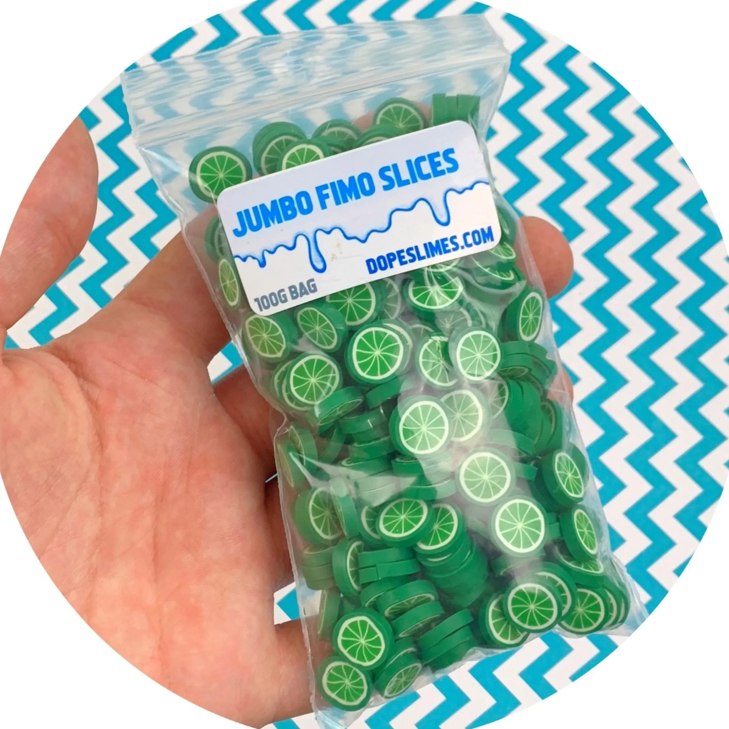 Slime Fimo Slices>Dope Slime Jumbo Lime Fimo Slices