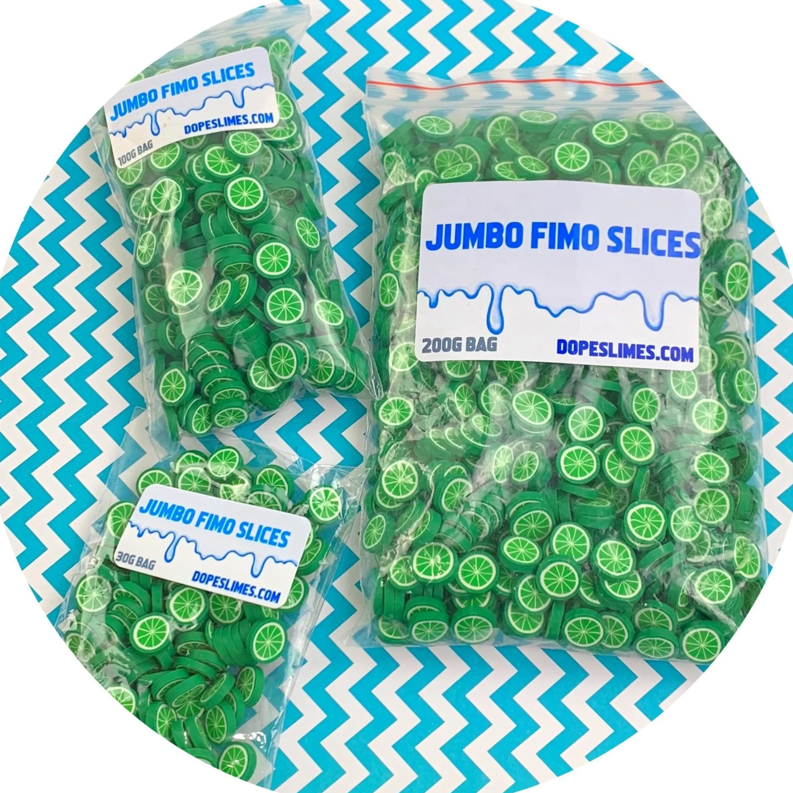 Slime Fimo Slices>Dope Slime Jumbo Lime Fimo Slices