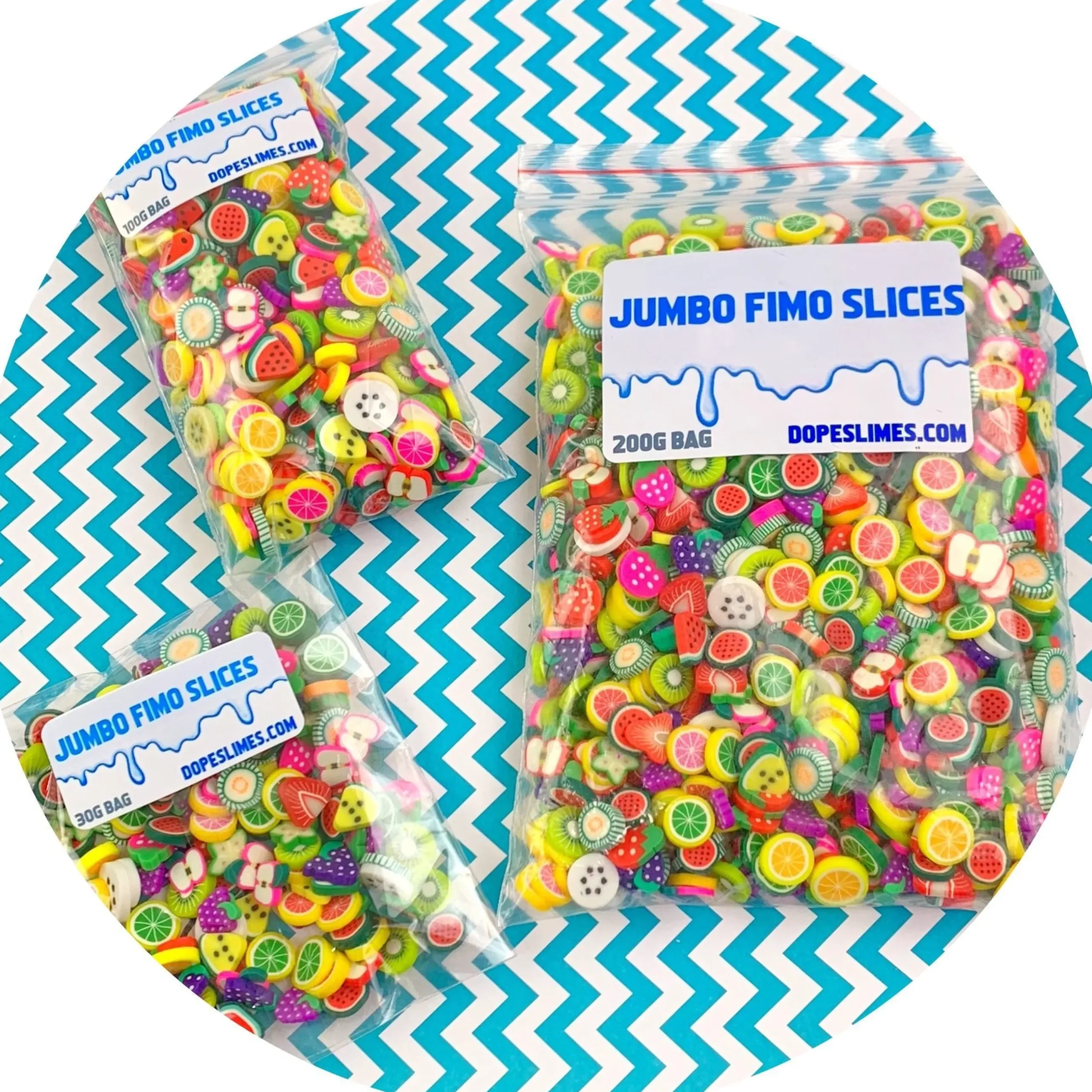 Slime Fimo Slices>Dope Slime Jumbo Mixed Fruit Fimo Slices