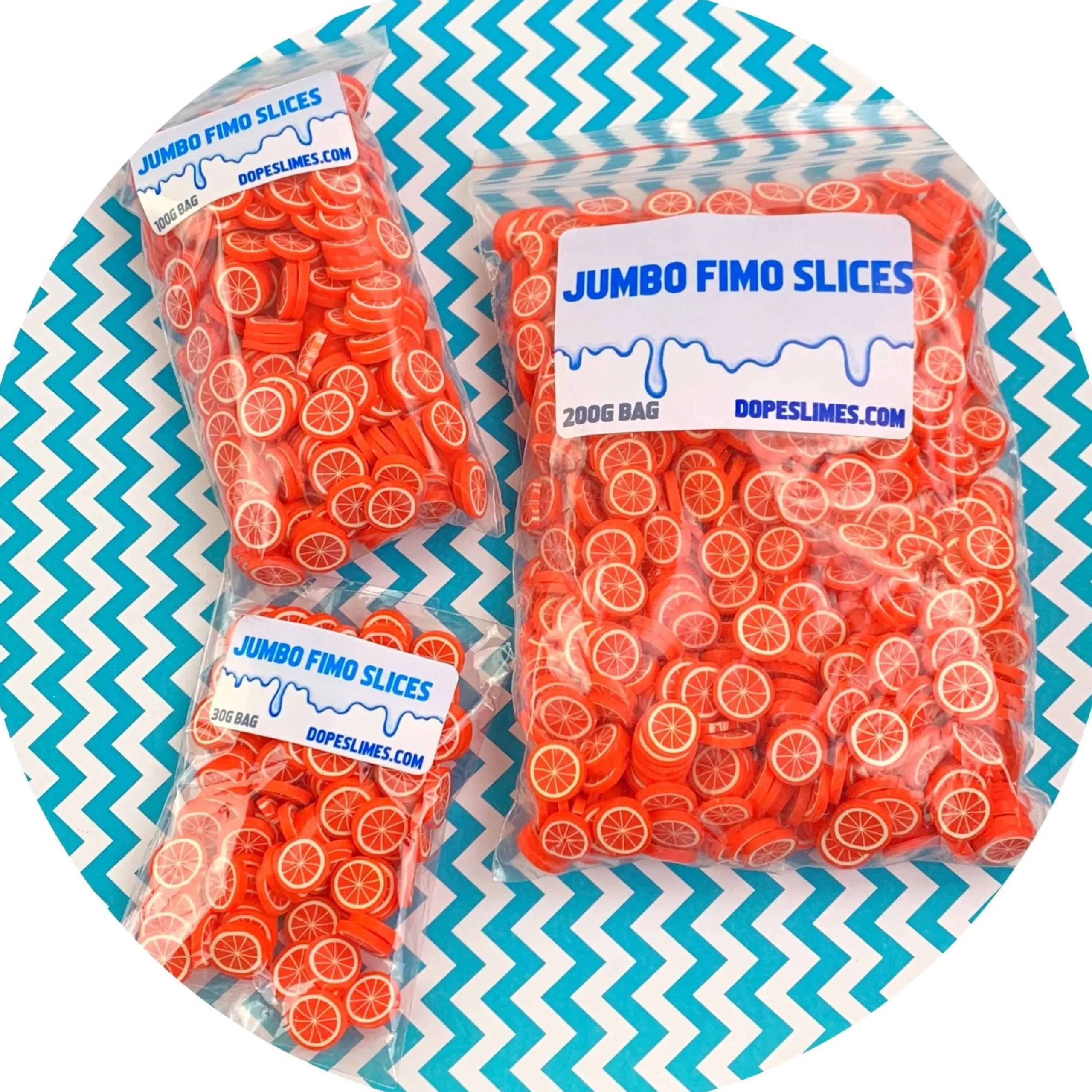Slime Fimo Slices>Dope Slime Jumbo Orange Fruit Fimo Slices