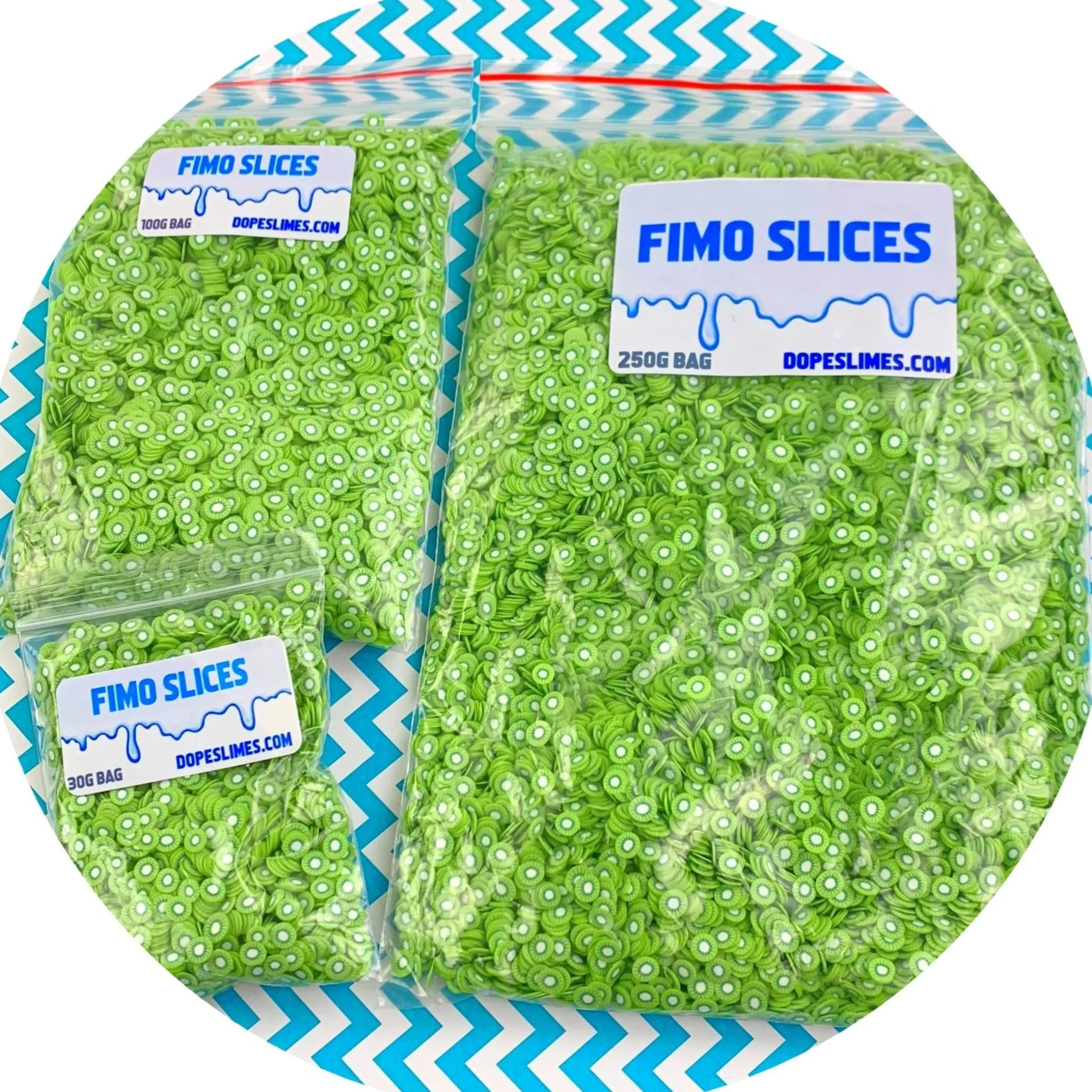 Slime Fimo Slices>Dope Slime Kiwi Fimo Slices