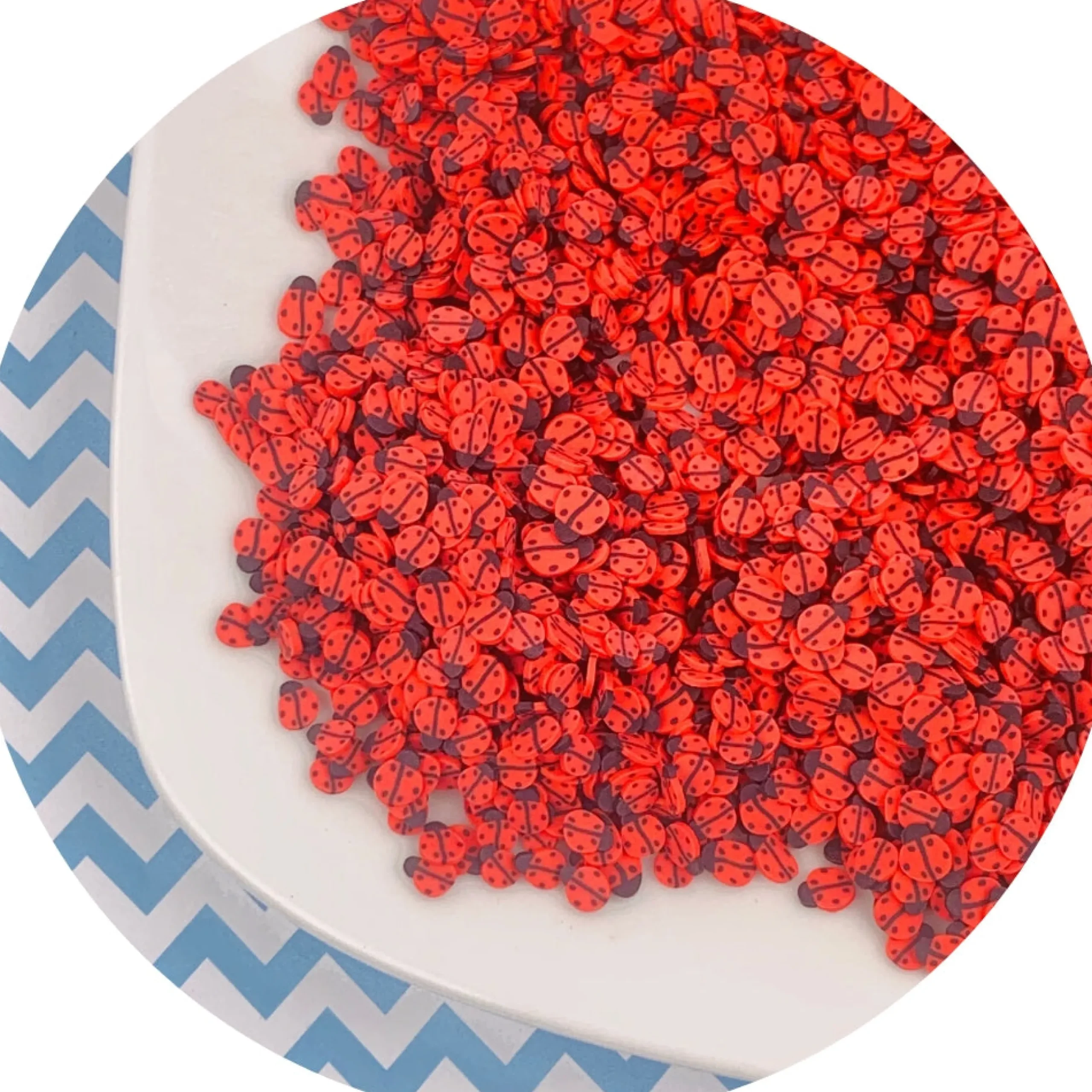 Slime Fimo Slices>Dope Slime Lady Bug Fimo Slices