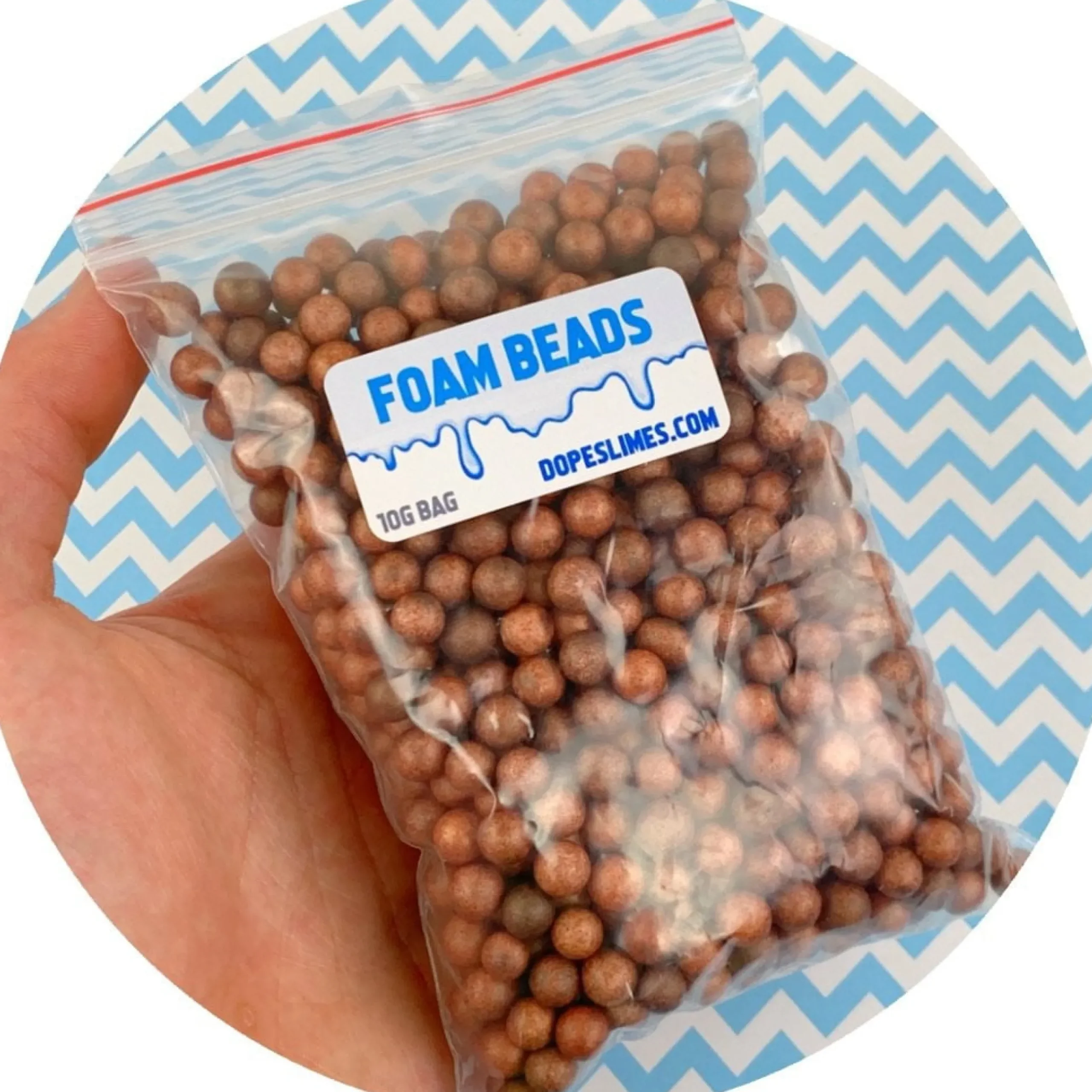 Slime Foam Beads>Dope Slime Large Brown Foam Beads