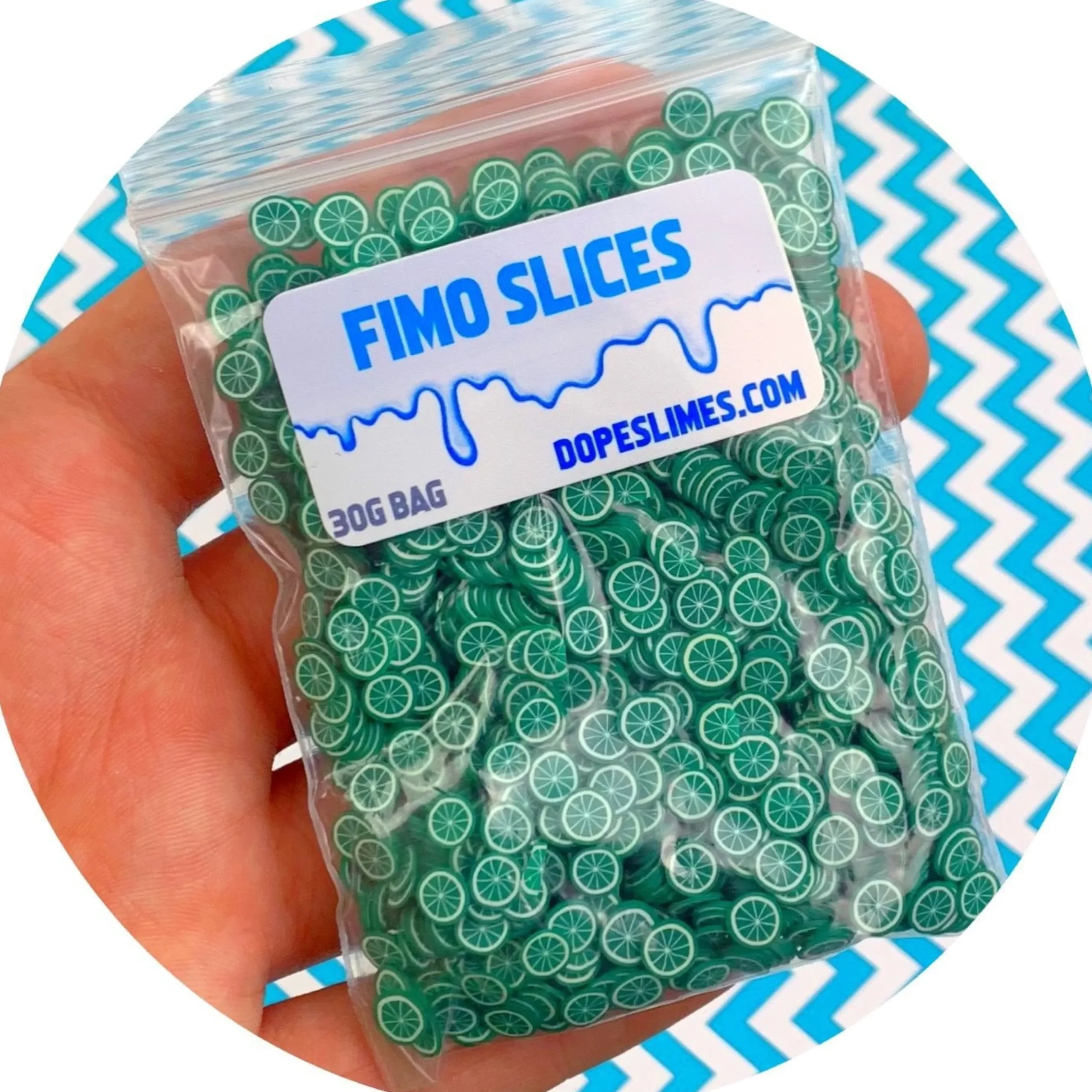 Slime Fimo Slices>Dope Slime Lime Fimo Slices