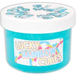 Clear Base Slime|Unique Textured Slime>Dope Slime Lucky Rainbow Cubes