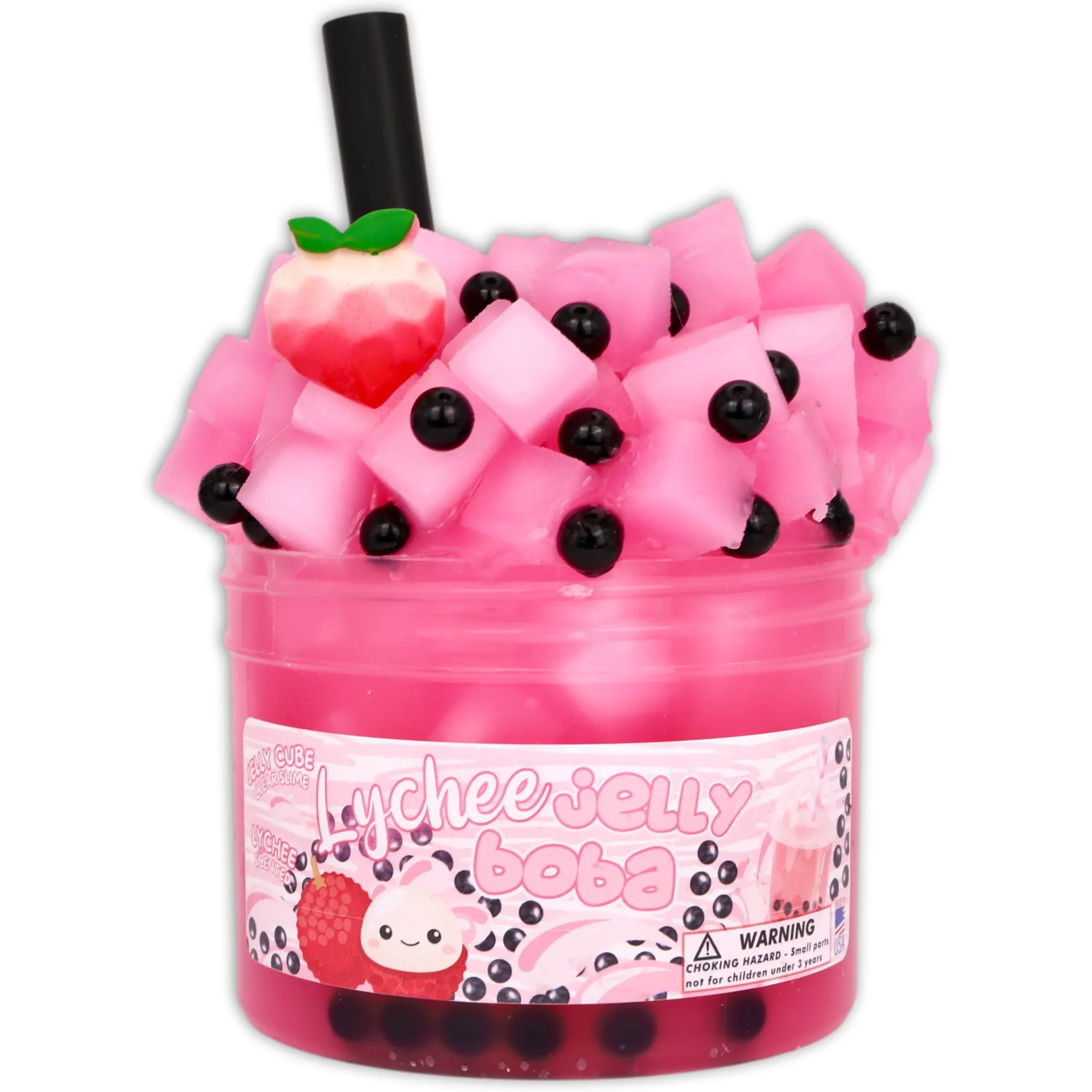 Unique Textured Slime|Clear Base Slime>Dope Slime Lychee Jelly Boba