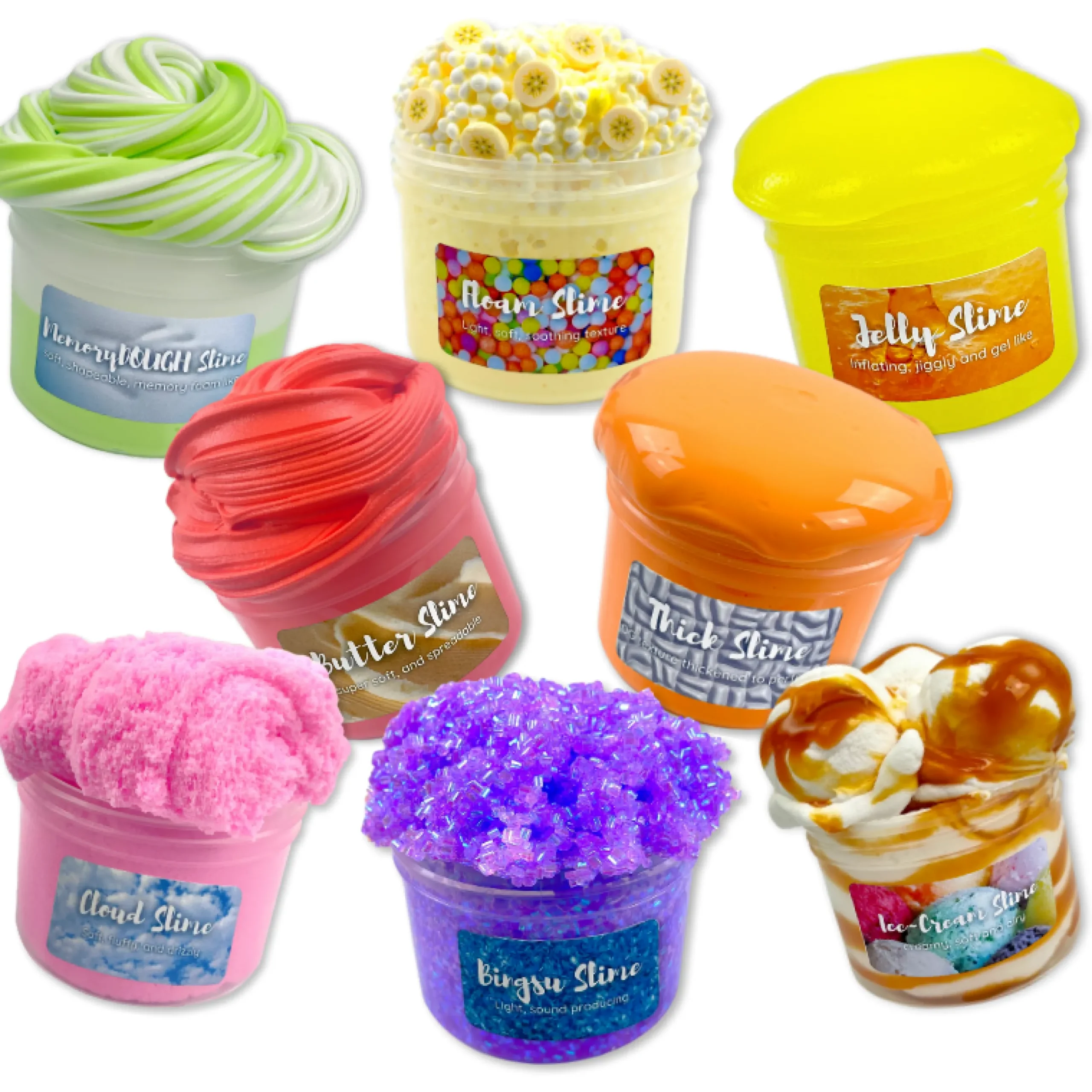 Bingsu Slime|Jelly Slime>Dope Slime Mystery Slime Texture Sampler Pack