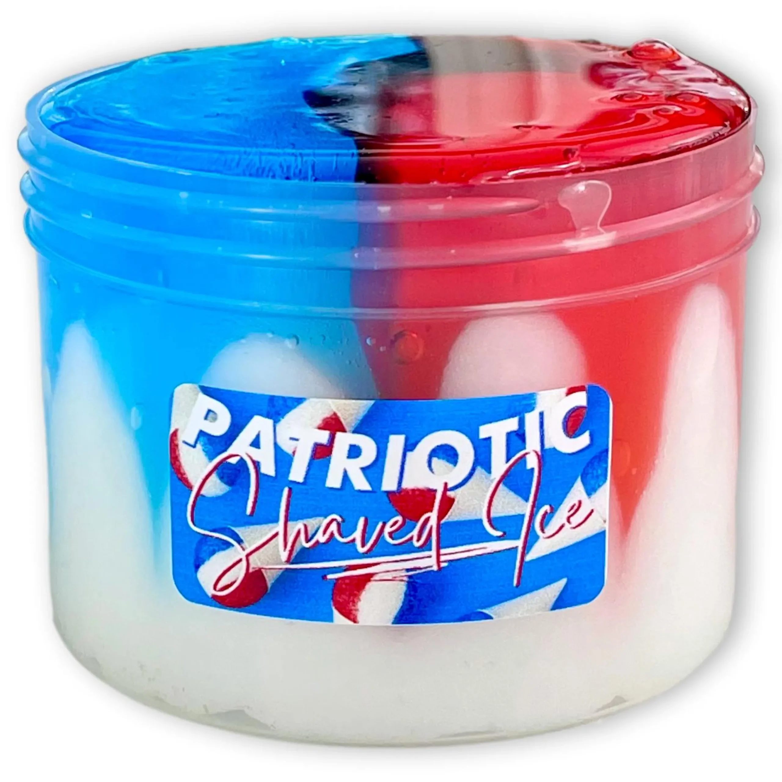 Icee Slime|Unique Textured Slime>Dope Slime Patriotic Shaved Ice
