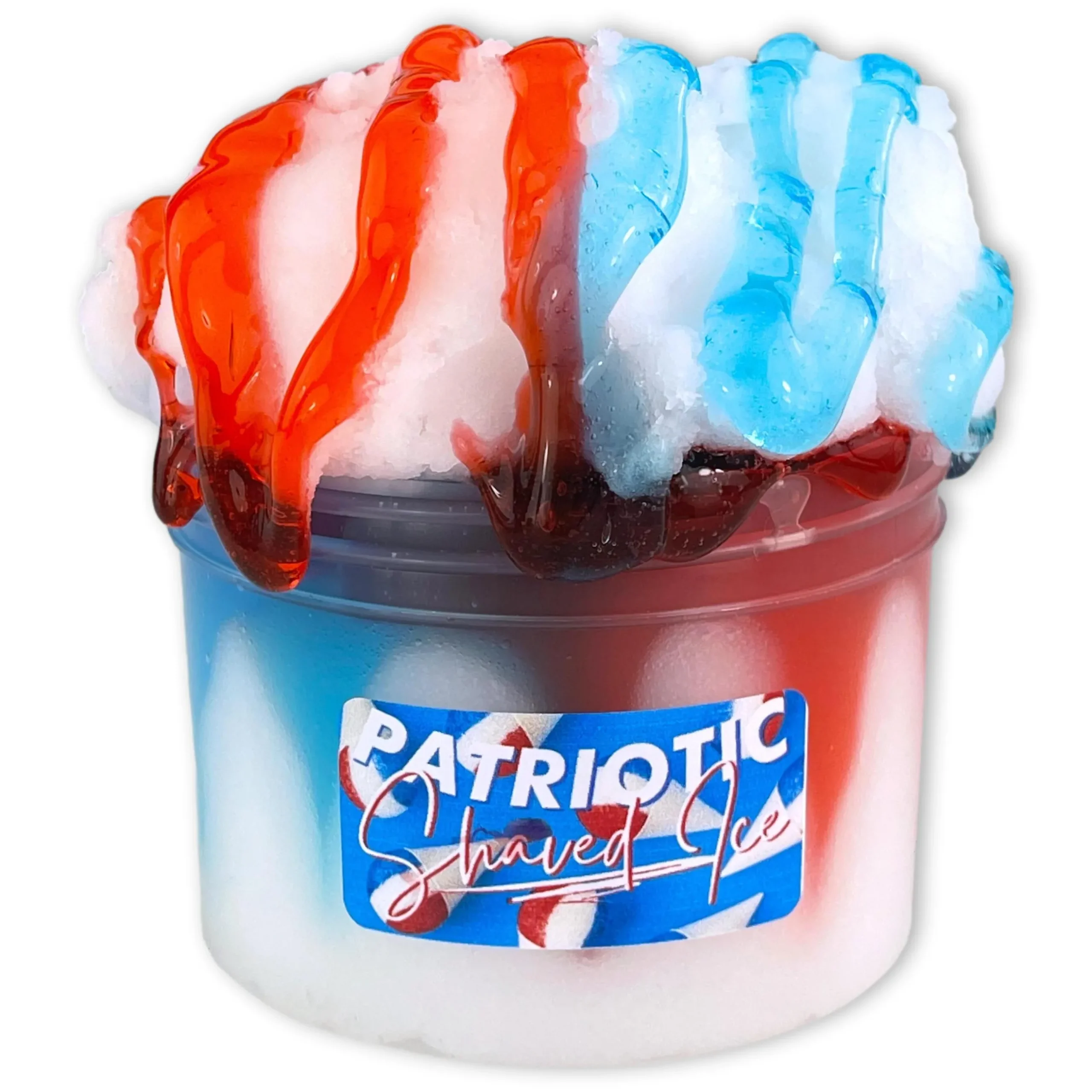 Icee Slime|Unique Textured Slime>Dope Slime Patriotic Shaved Ice