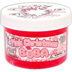 Clear Base Slime|Christmas Slimes>Dope Slime Pink Christmas Boba