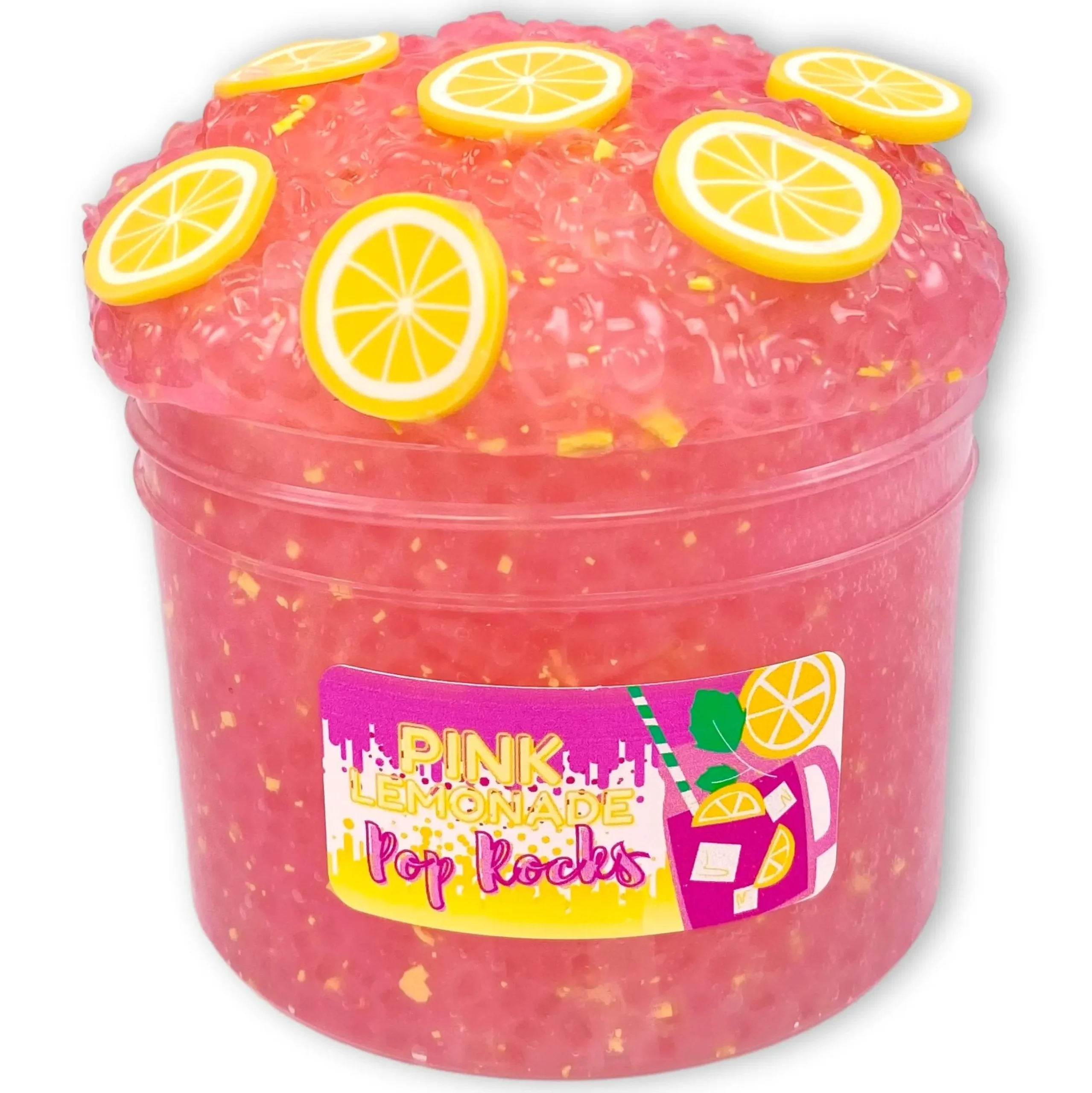Beaded Slime>Dope Slime Pink Lemonade Pop Rocks