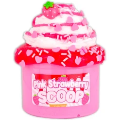 Butter Slime|Clear Base Slime>Dope Slime Pink Strawberry Scoop