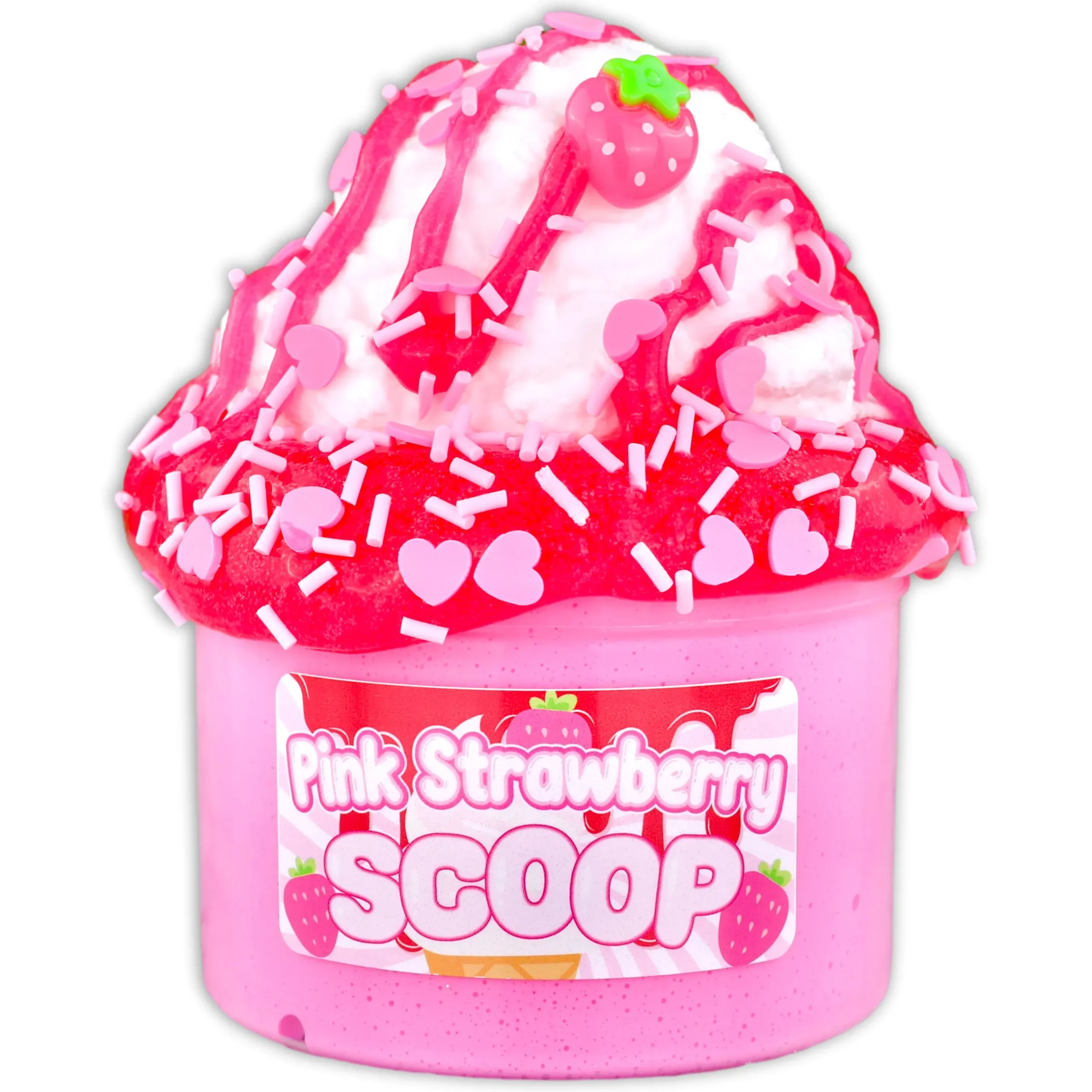 Butter Slime|Clear Base Slime>Dope Slime Pink Strawberry Scoop