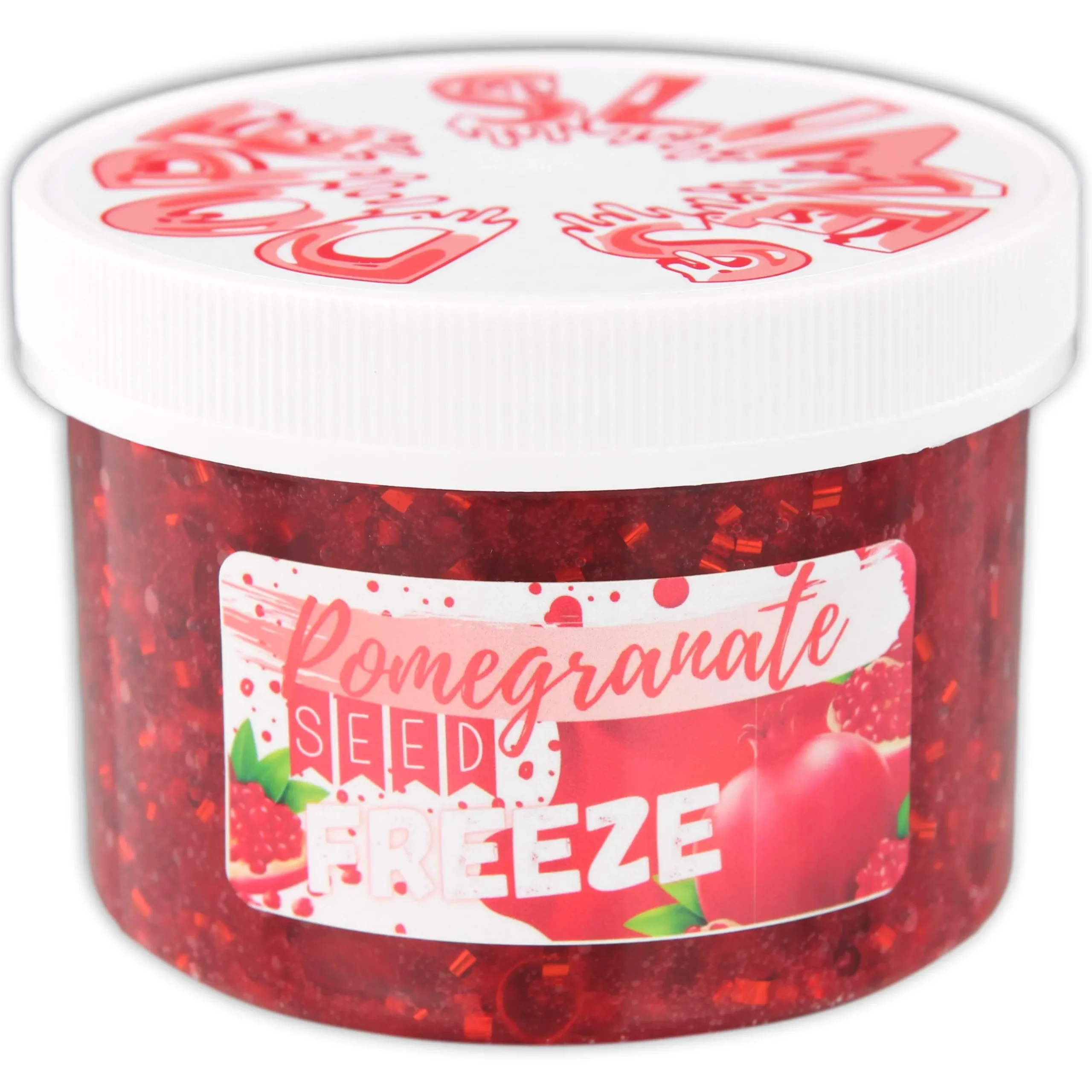 Clear Base Slime|Beaded Slime>Dope Slime Pomegranate Seed Freeze