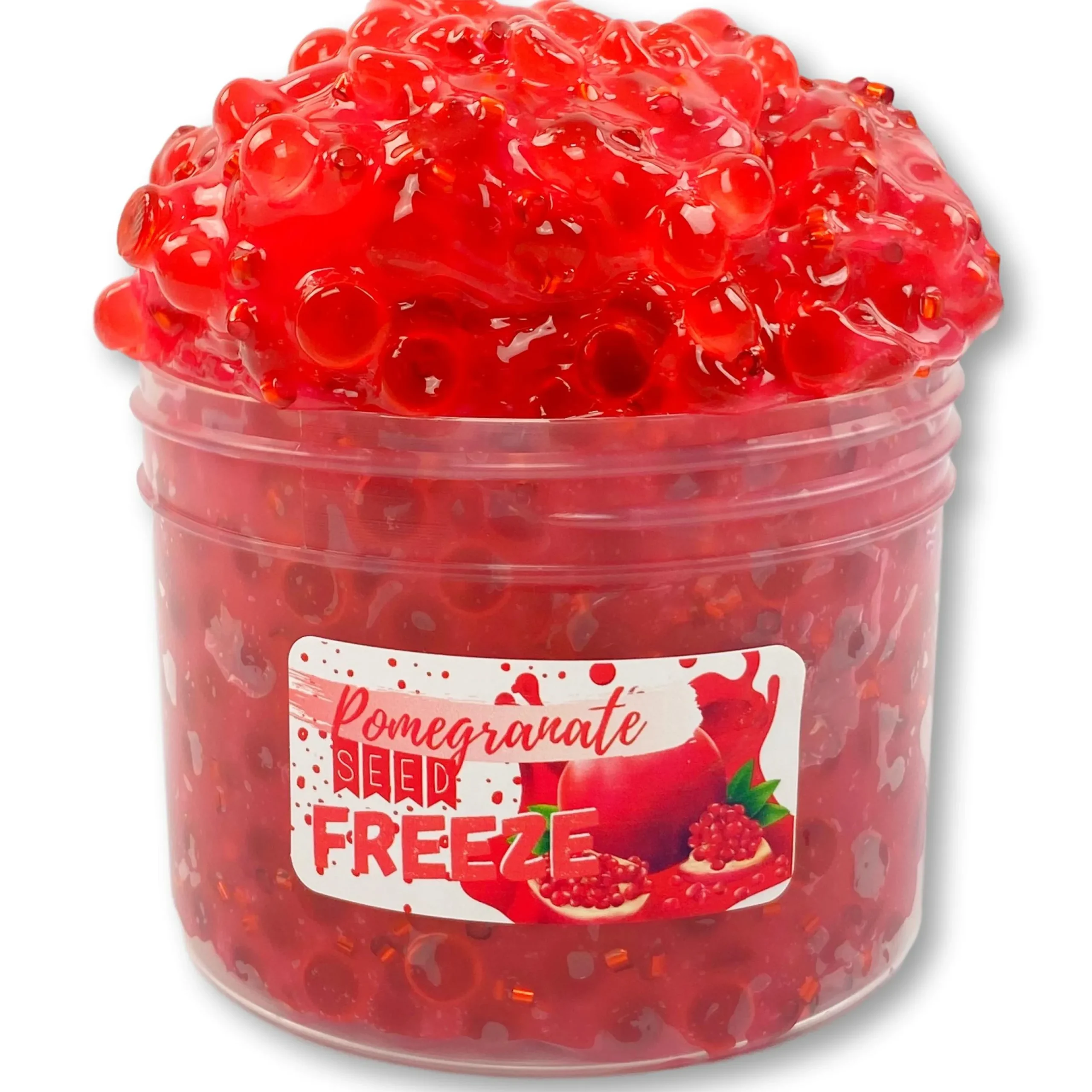 Clear Base Slime|Beaded Slime>Dope Slime Pomegranate Seed Freeze