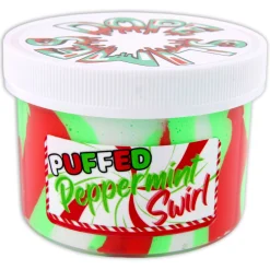 Butter Slime|Christmas Slimes>Dope Slime Puffed Peppermint Swirl