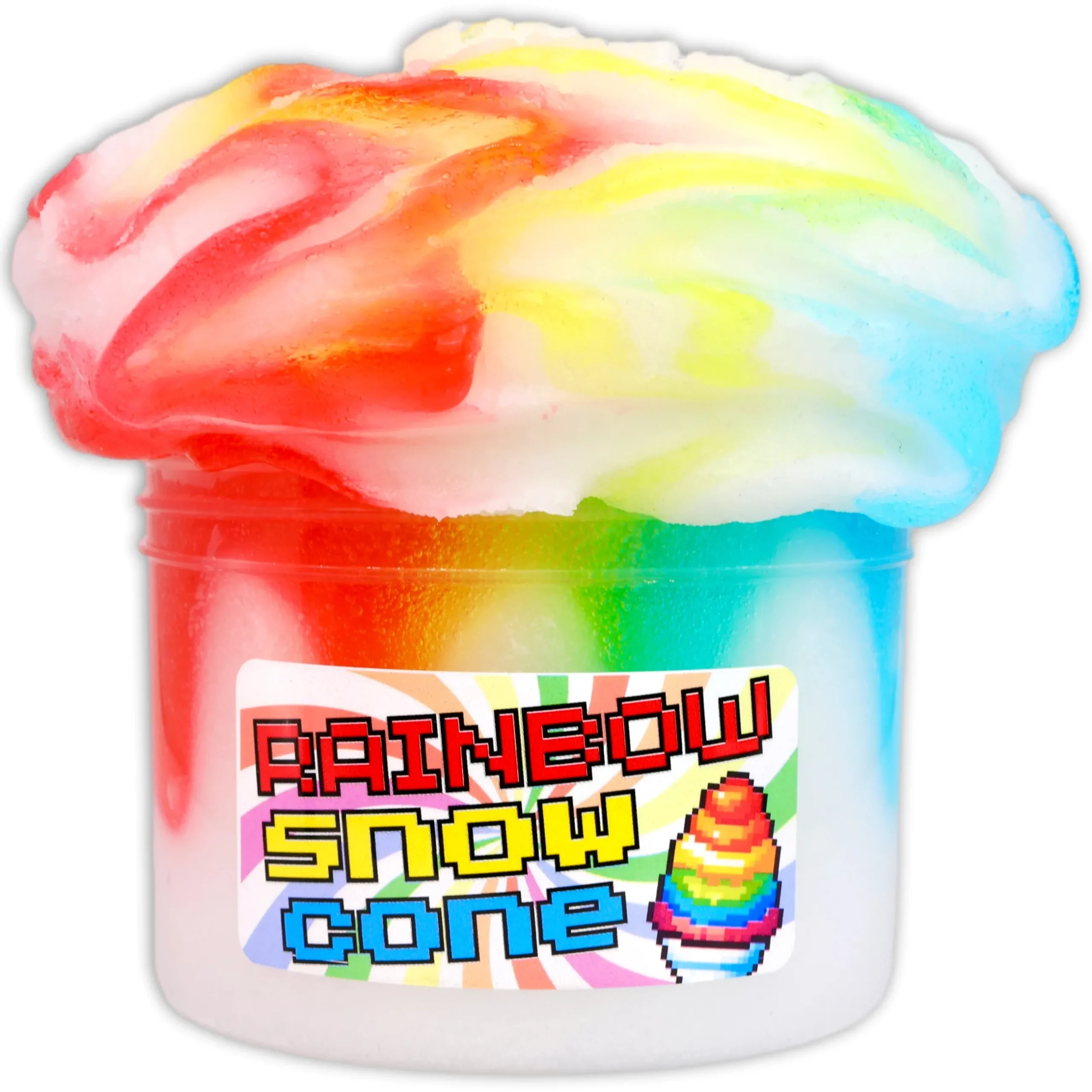 Clear Base Slime|Icee Slime>Dope Slime Rainbow Snow Cone