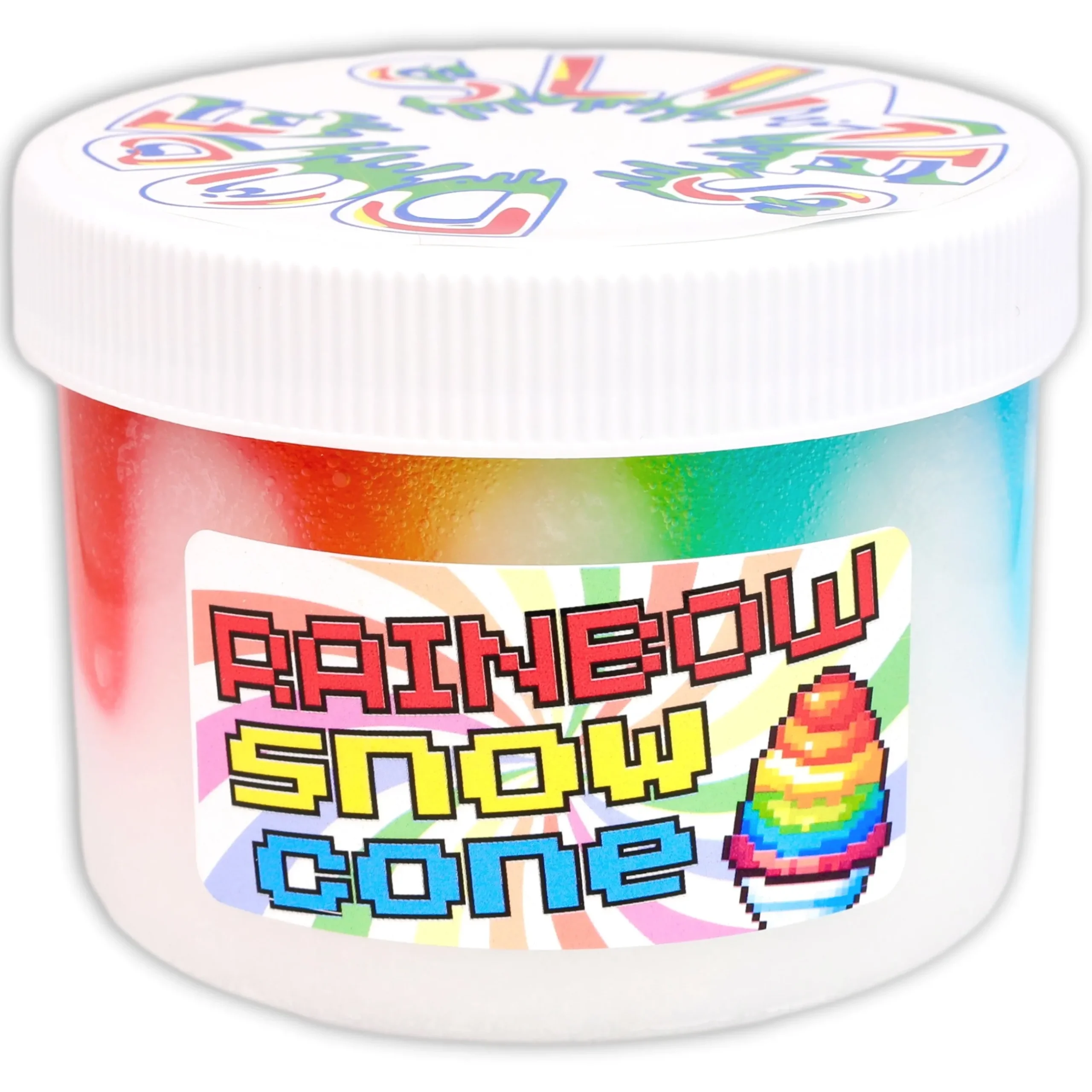 Clear Base Slime|Icee Slime>Dope Slime Rainbow Snow Cone