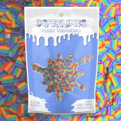 Slime Fimo Slices>Dope Slime Rainbow Square Fimo Slices