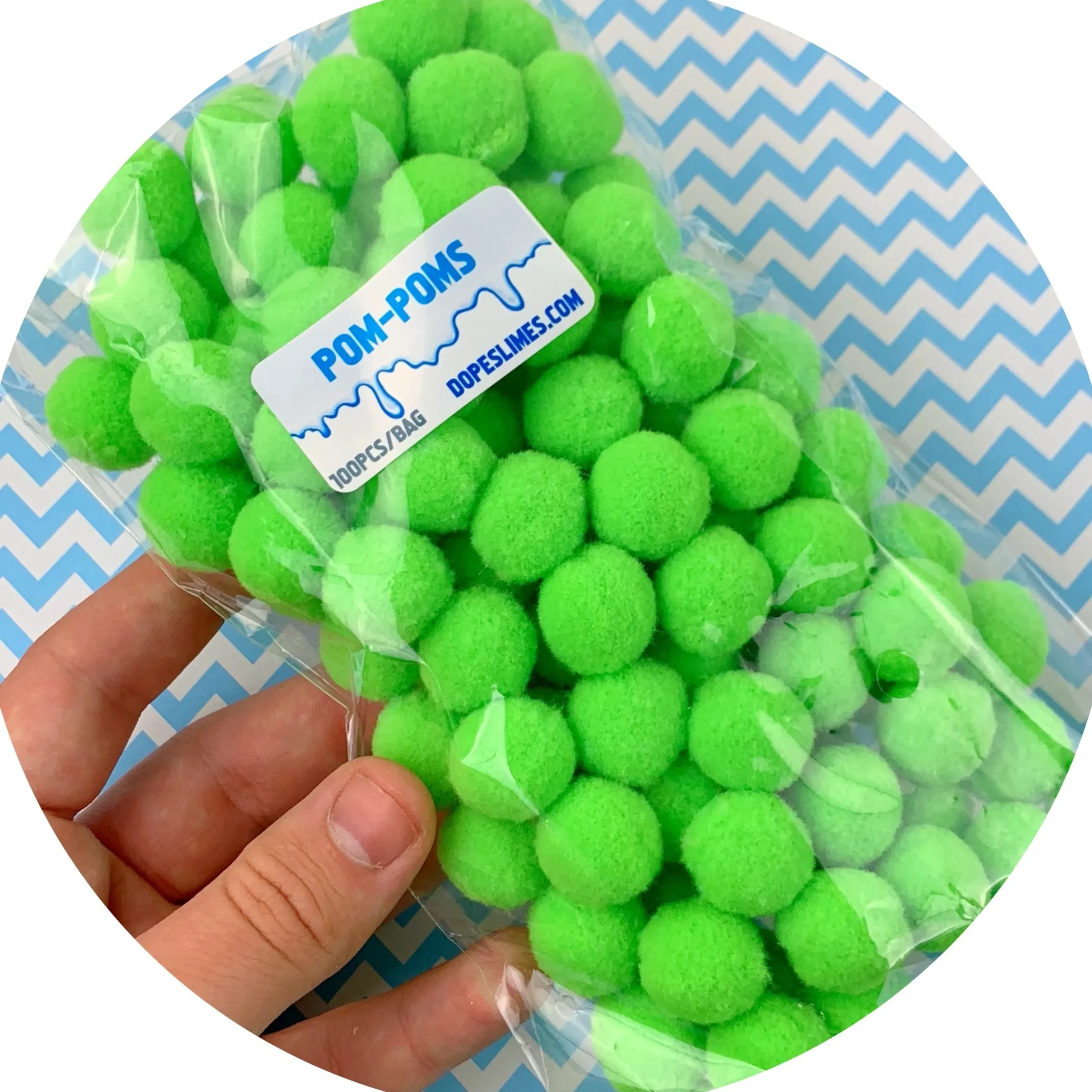 Slime Pom-Poms>Dope Slime Single Colored Pom Poms