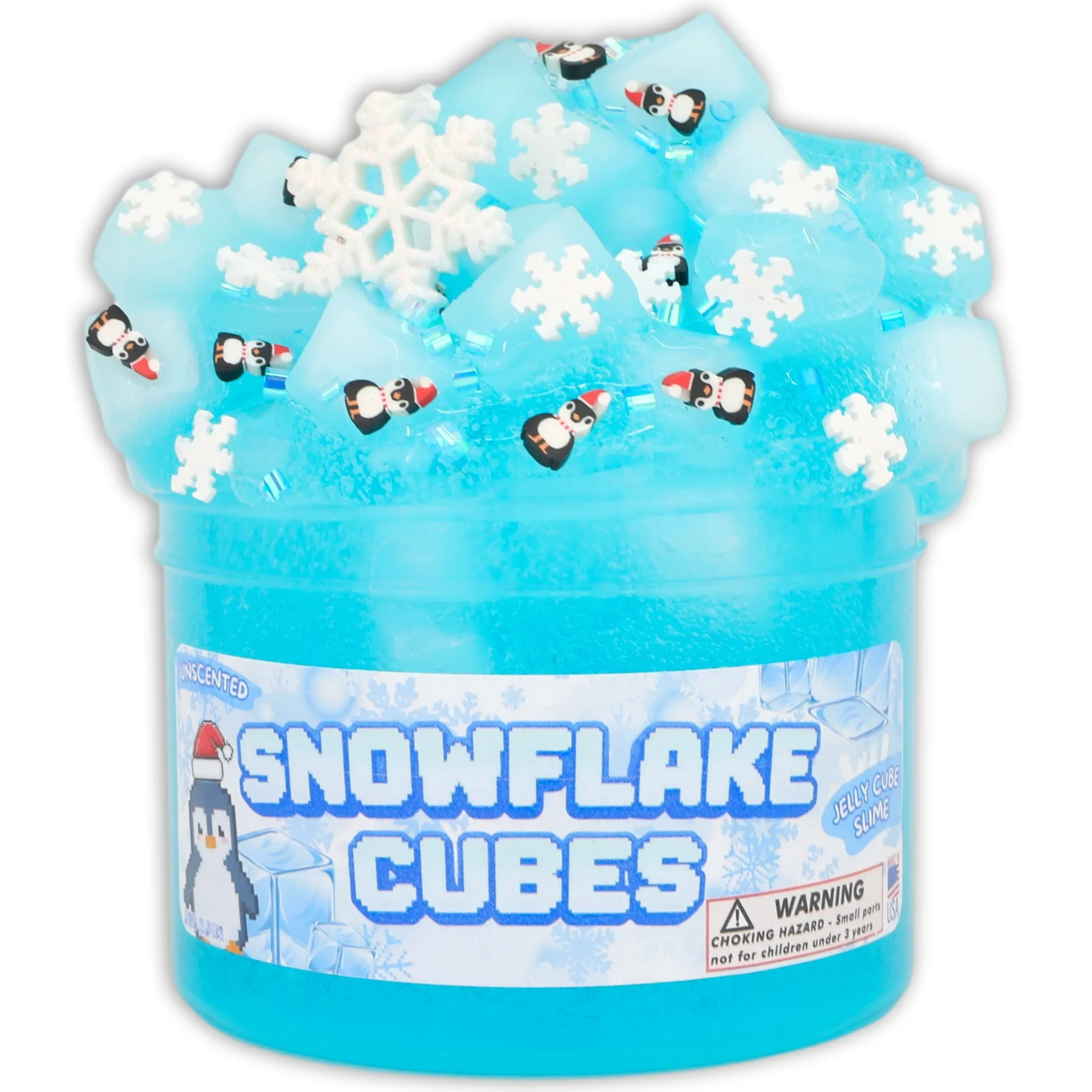 Clear Base Slime|Christmas Slimes>Dope Slime Snowflake Cubes