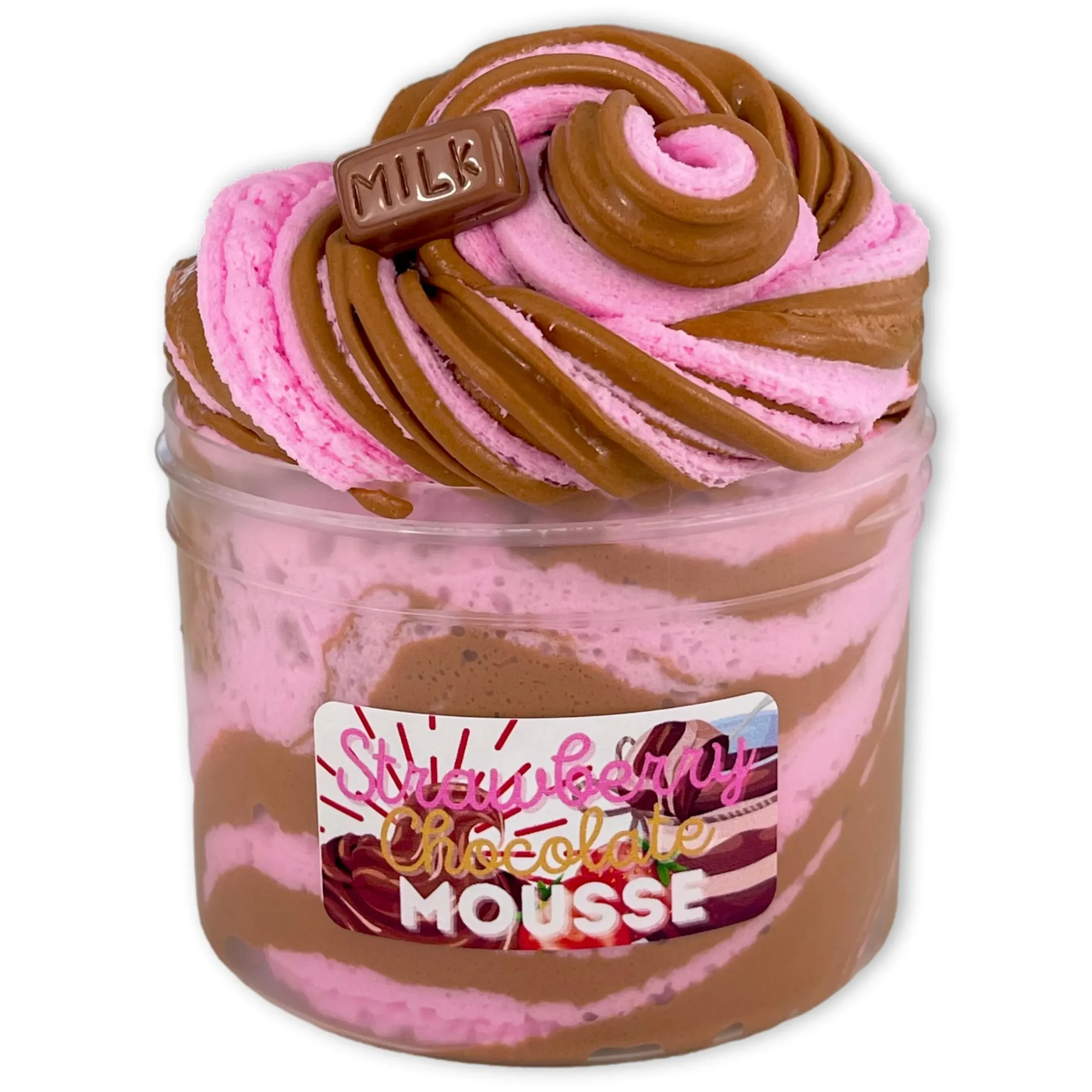 Unique Textured Slime>Dope Slime Strawberry Chocolate Mousse