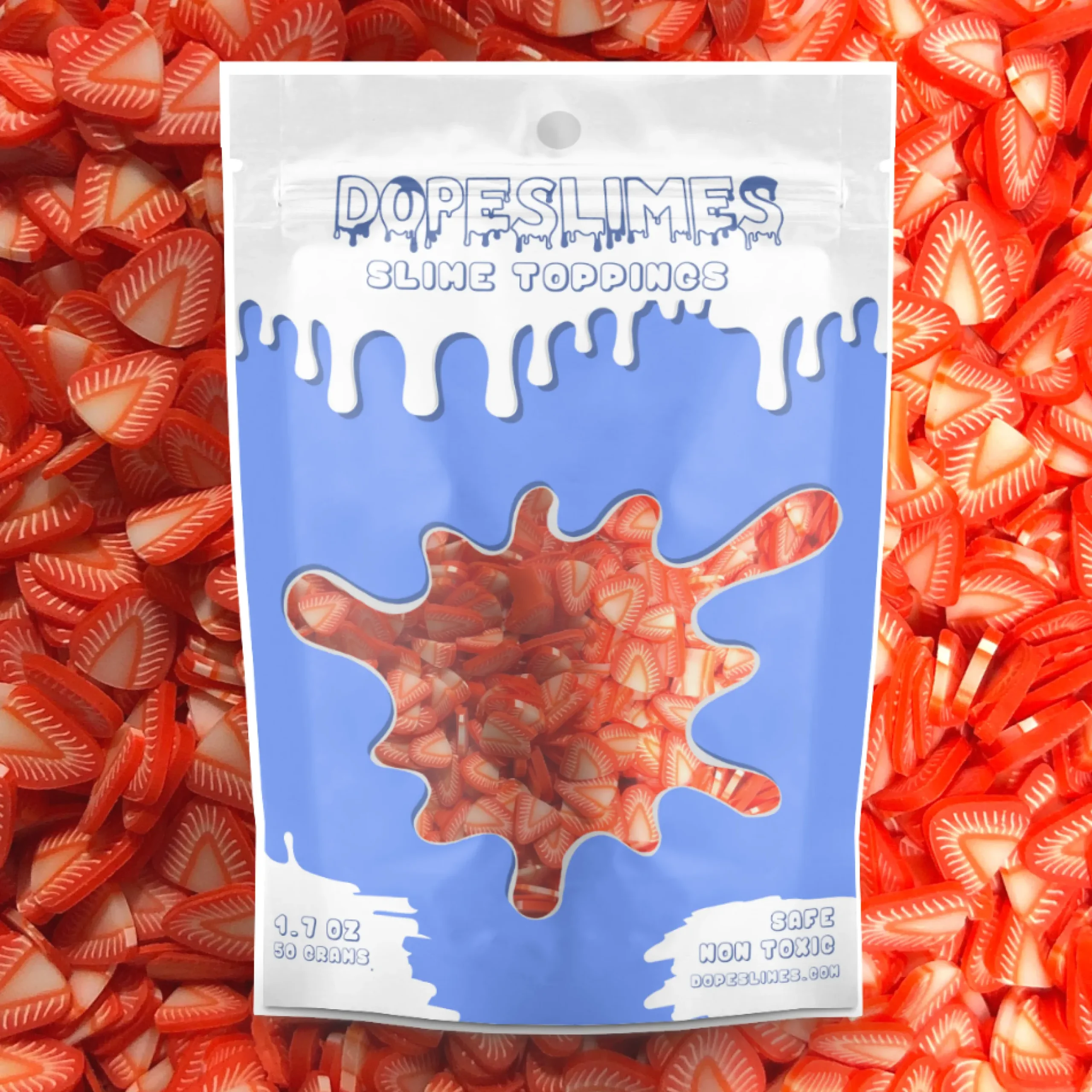 Slime Fimo Slices>Dope Slime Strawberry Fimo Slices V2