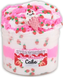 Unique Textured Slime>Dope Slime Strawberry Ice-Cream Cake