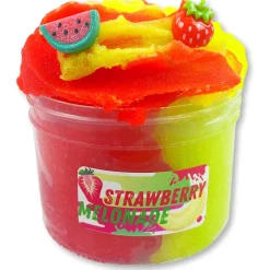 Clear Base Slime|Unique Textured Slime>Dope Slime Strawberry Melonade
