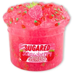 Clear Base Slime|Beaded Slime>Dope Slime Sugared Strawberry Scrub